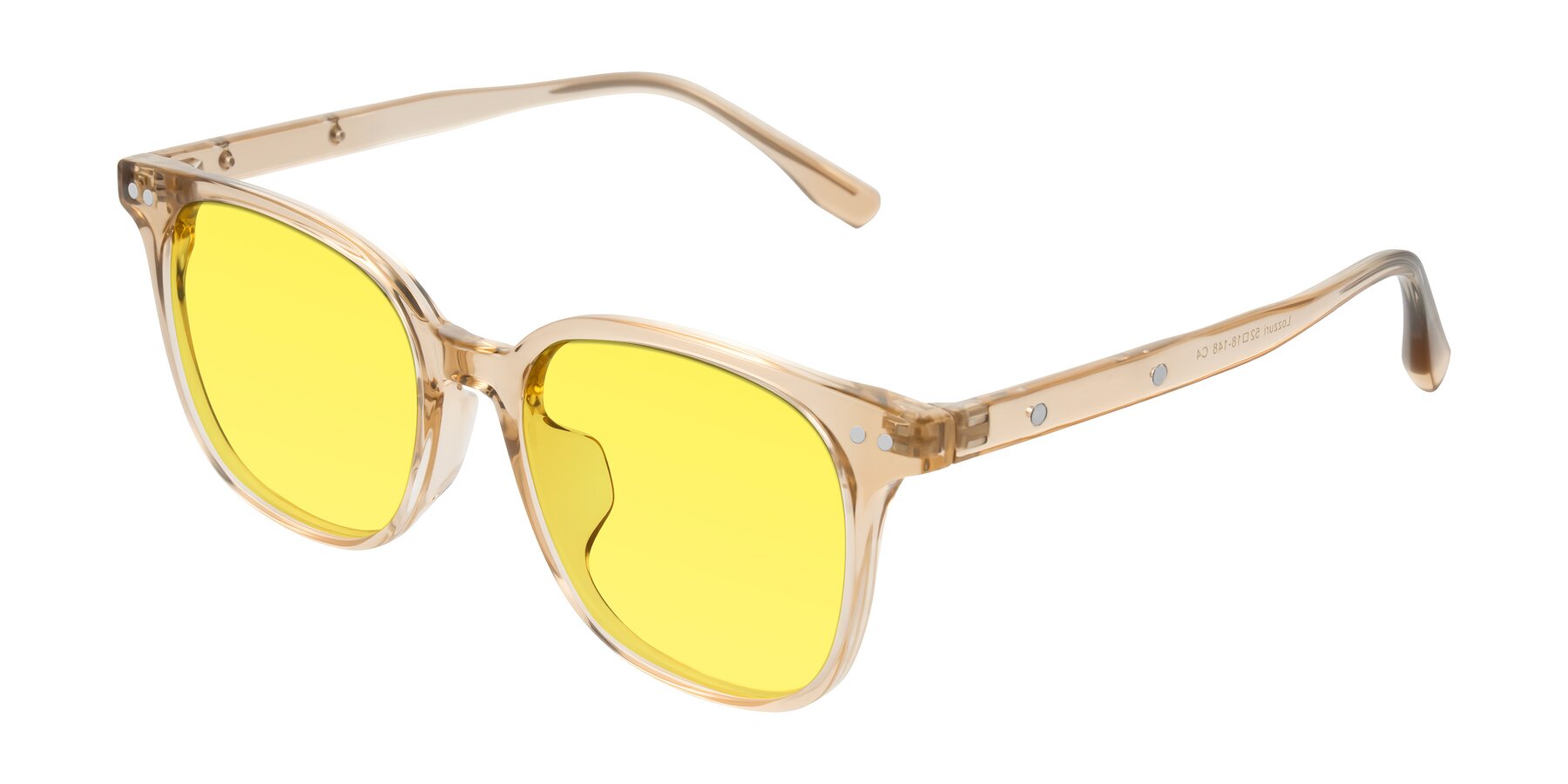 Angle of Lozzuri in Transparent Champagne with Medium Yellow Tinted Lenses