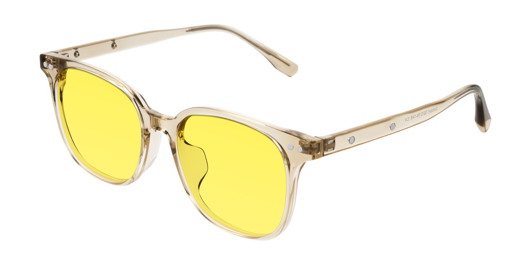 Angle of Lozzuri in Transparent Champagne with Medium Yellow Tinted Lenses