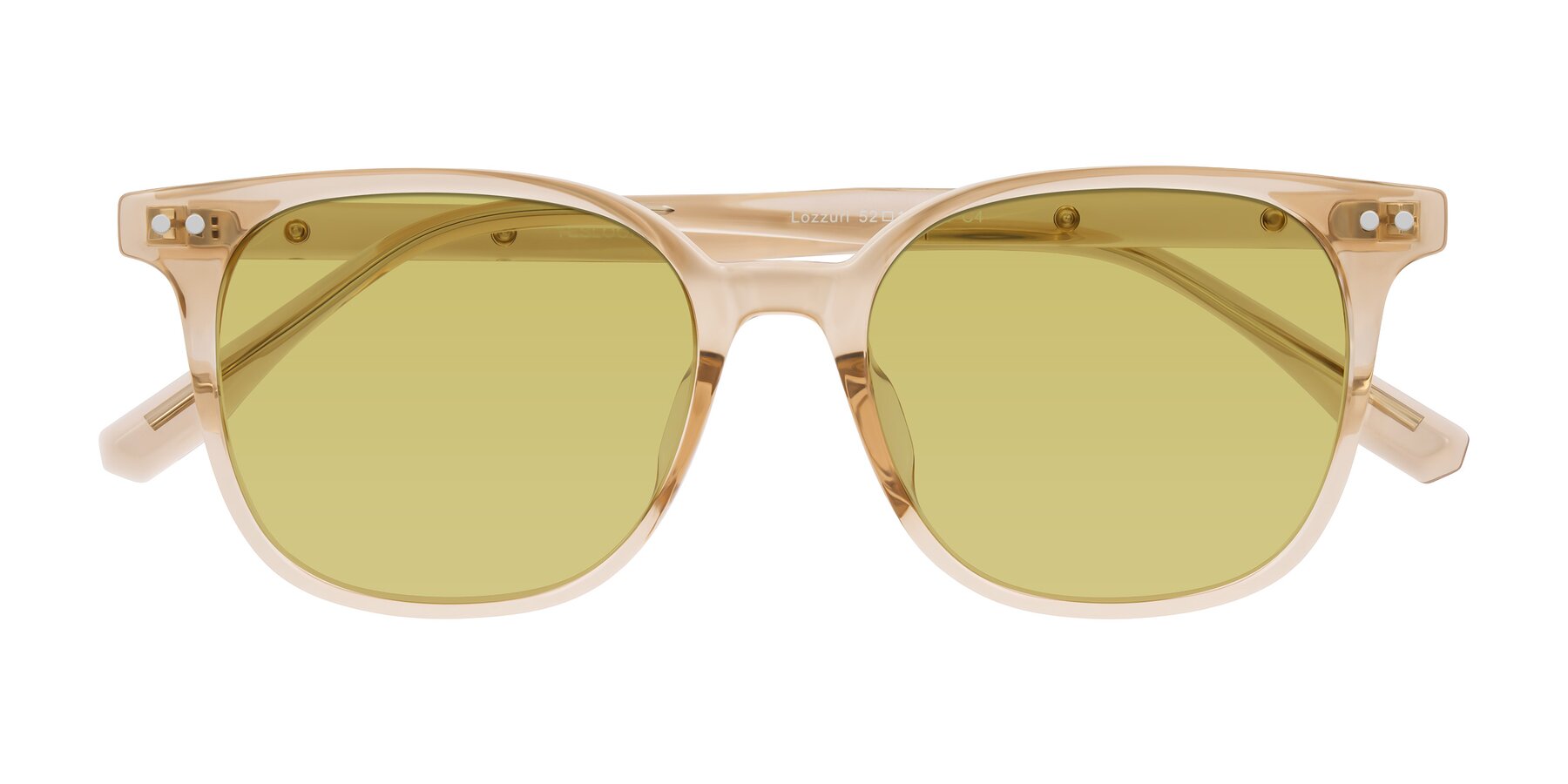 Folded Front of Lozzuri in Transparent Champagne with Medium Champagne Tinted Lenses