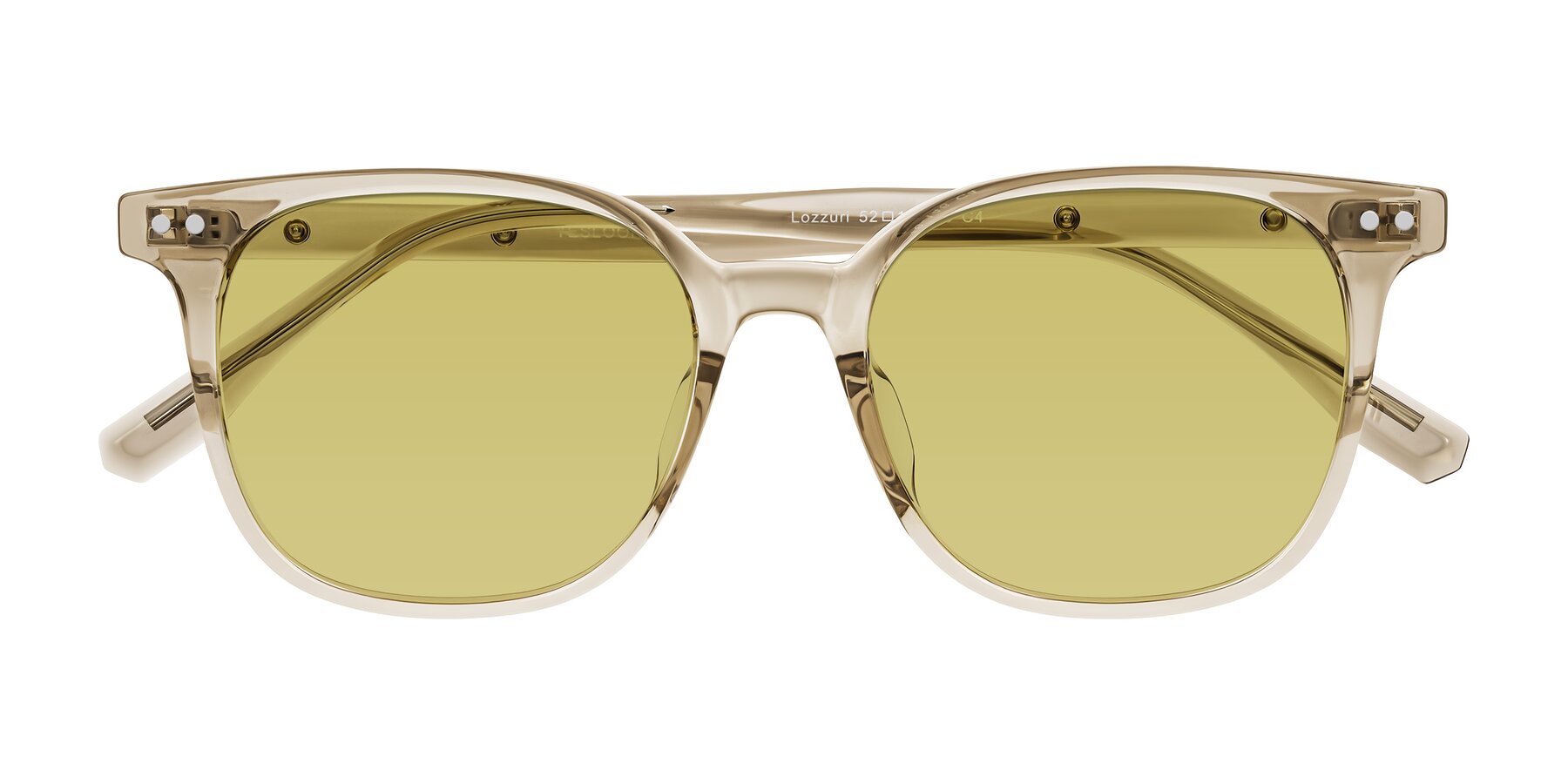 Folded Front of Lozzuri in Transparent Champagne with Medium Champagne Tinted Lenses