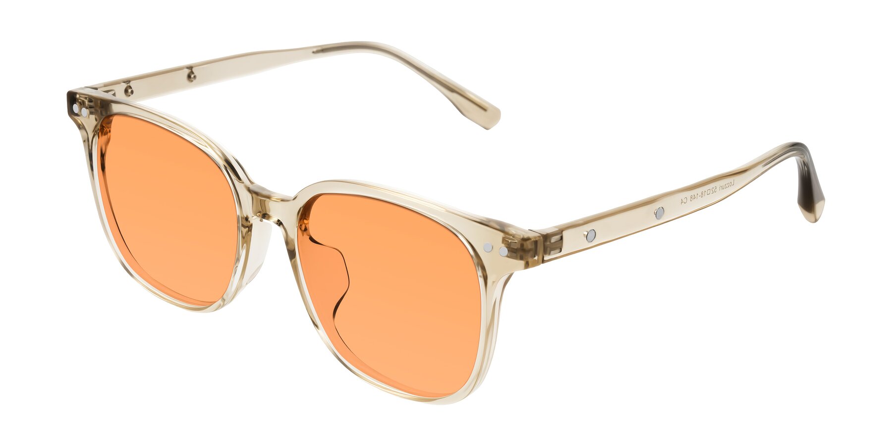 Angle of Lozzuri in Transparent Champagne with Medium Orange Tinted Lenses
