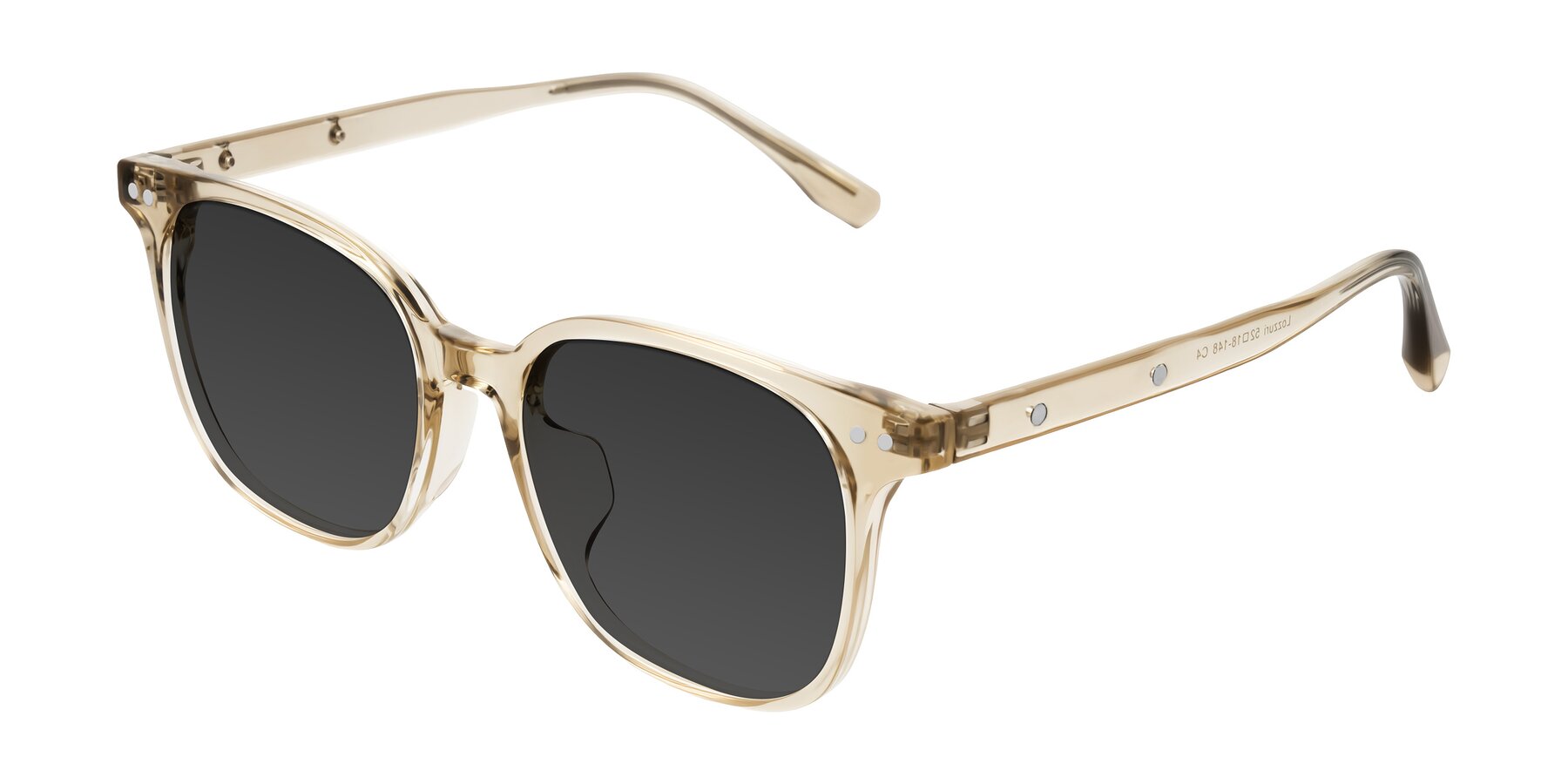Angle of Lozzuri in Transparent Champagne with Gray Tinted Lenses