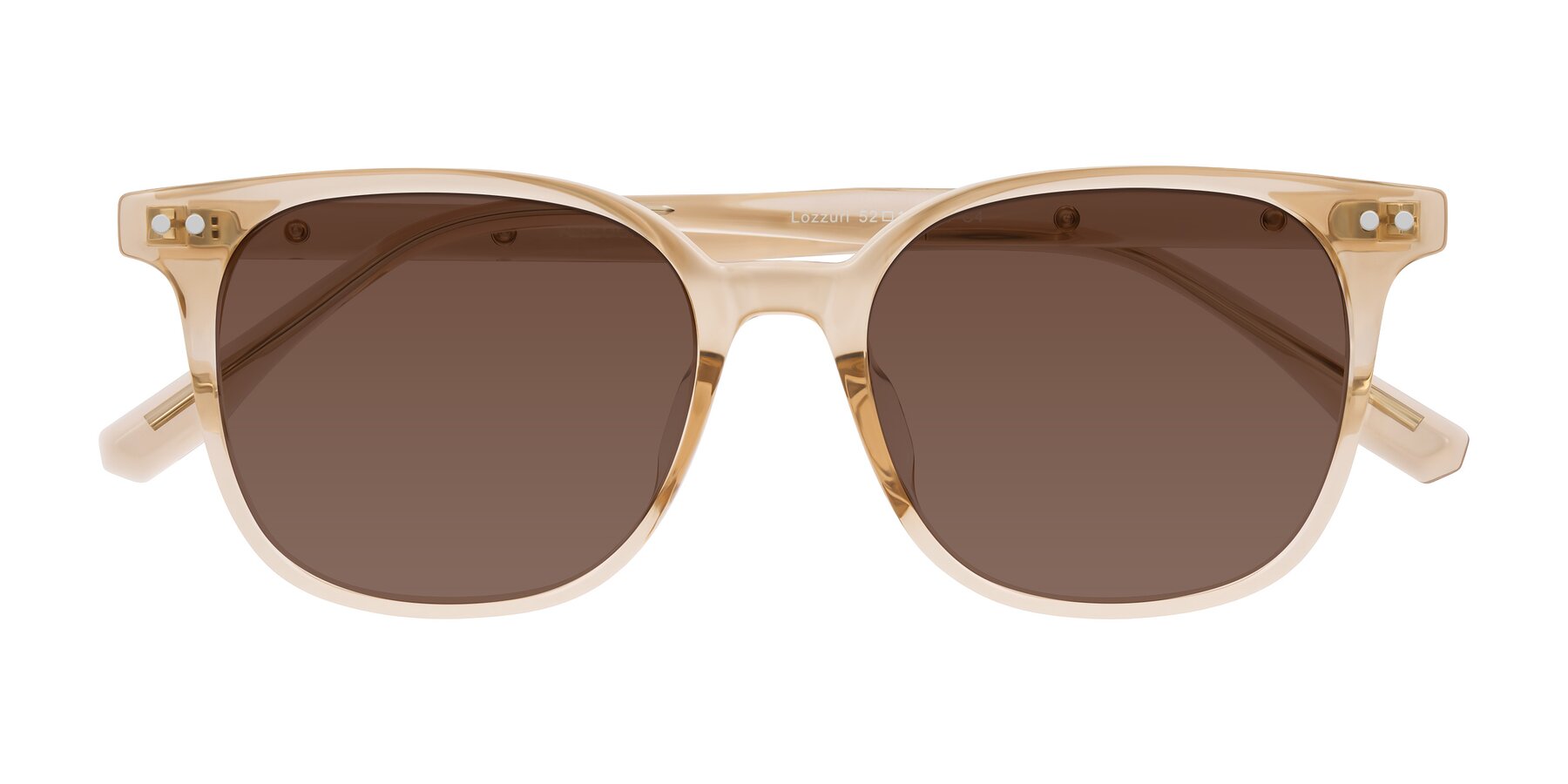 Folded Front of Lozzuri in Transparent Champagne with Brown Tinted Lenses