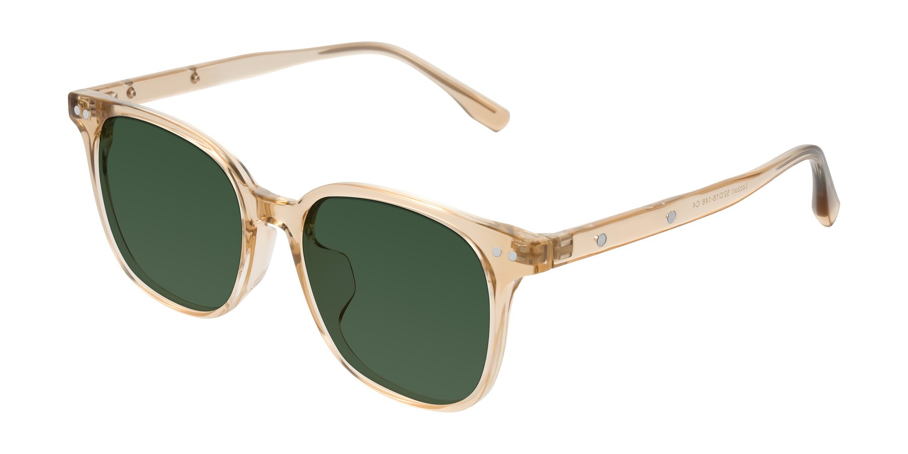 Angle of Lozzuri in Transparent Champagne with Green Tinted Lenses