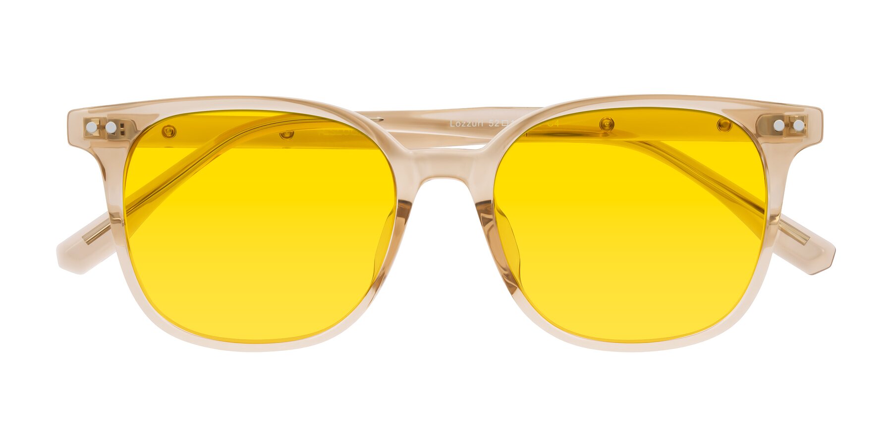 Folded Front of Lozzuri in Transparent Champagne with Yellow Tinted Lenses