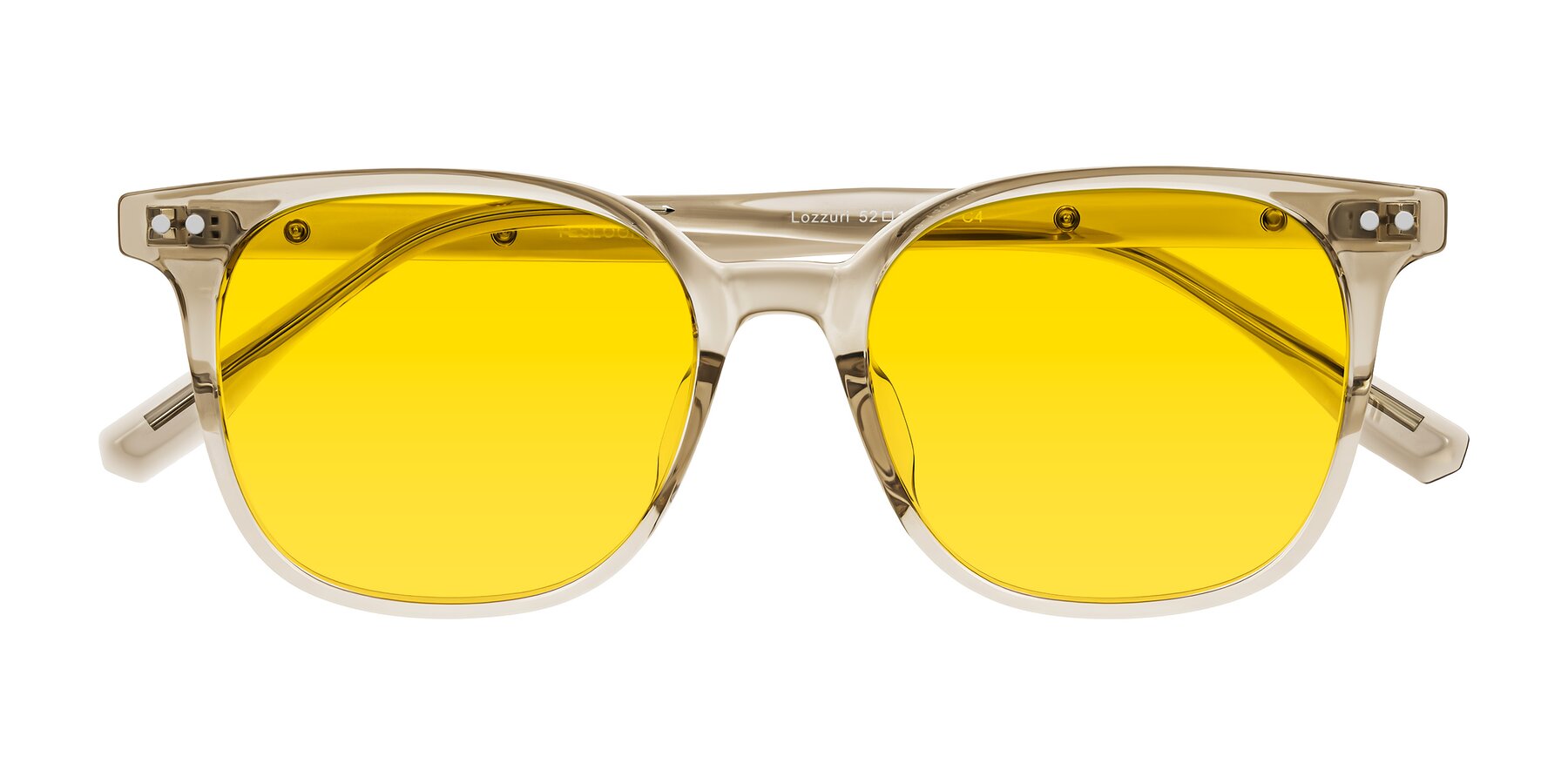 Folded Front of Lozzuri in Transparent Champagne with Yellow Tinted Lenses