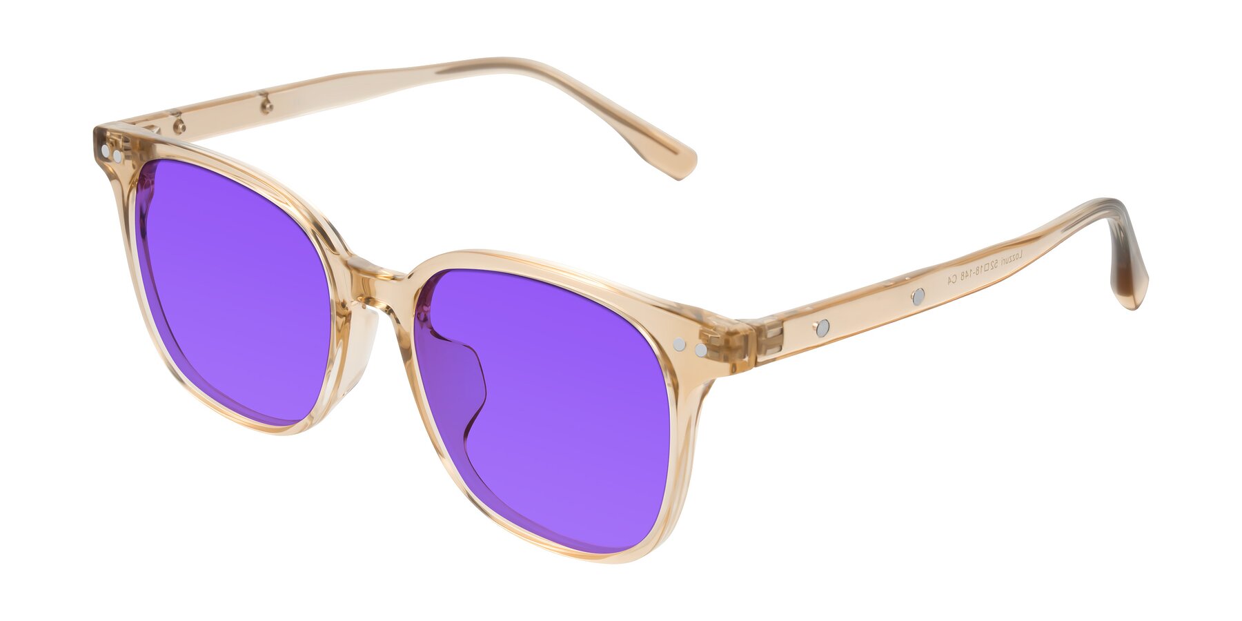 Angle of Lozzuri in Transparent Champagne with Purple Tinted Lenses