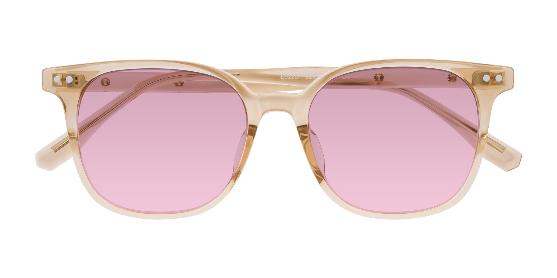 Folded Front of Lozzuri in Transparent Champagne with Light Wine Tinted Lenses