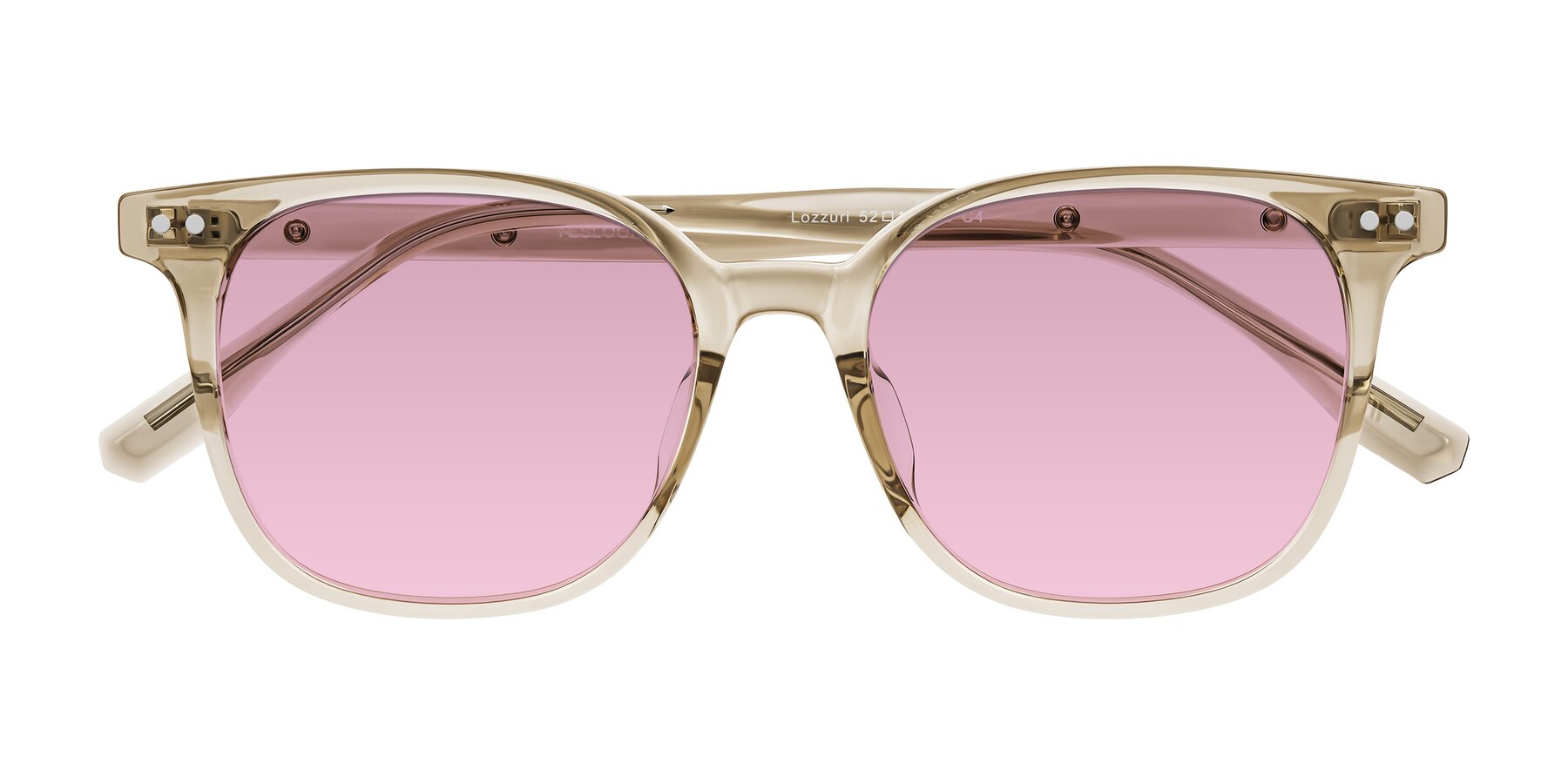 Folded Front of Lozzuri in Transparent Champagne with Light Wine Tinted Lenses