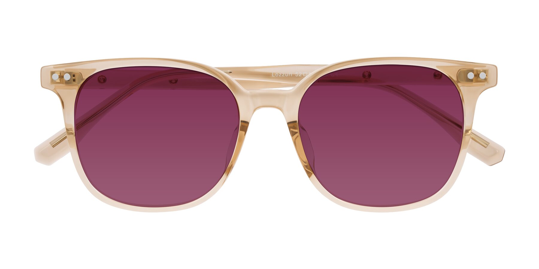 Folded Front of Lozzuri in Transparent Champagne with Wine Tinted Lenses