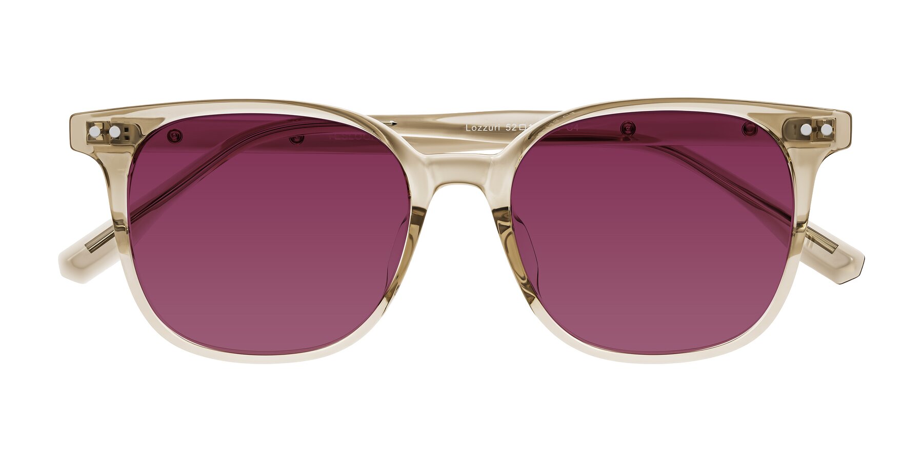 Folded Front of Lozzuri in Transparent Champagne with Wine Tinted Lenses