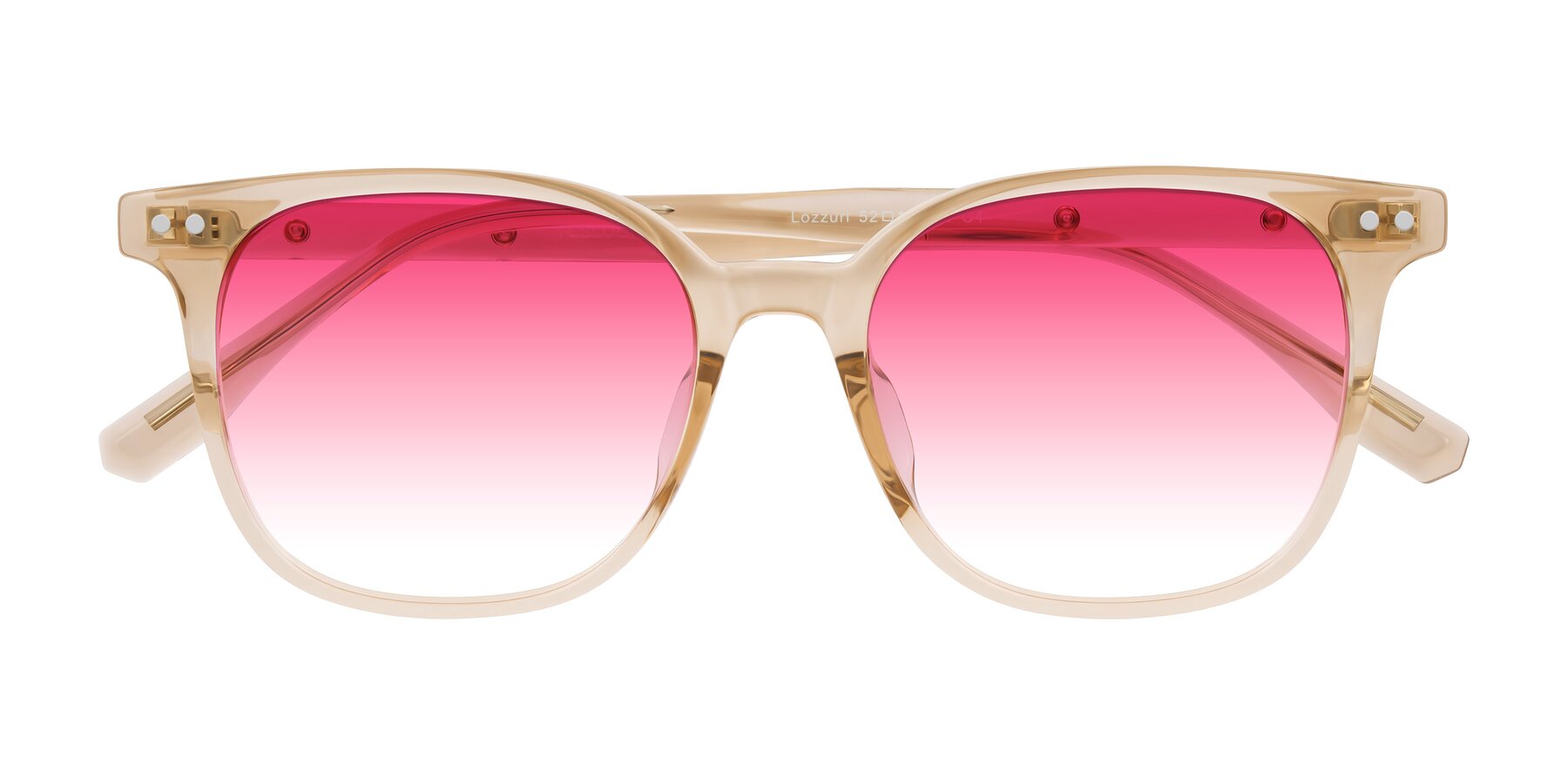 Folded Front of Lozzuri in Transparent Champagne with Pink Gradient Lenses