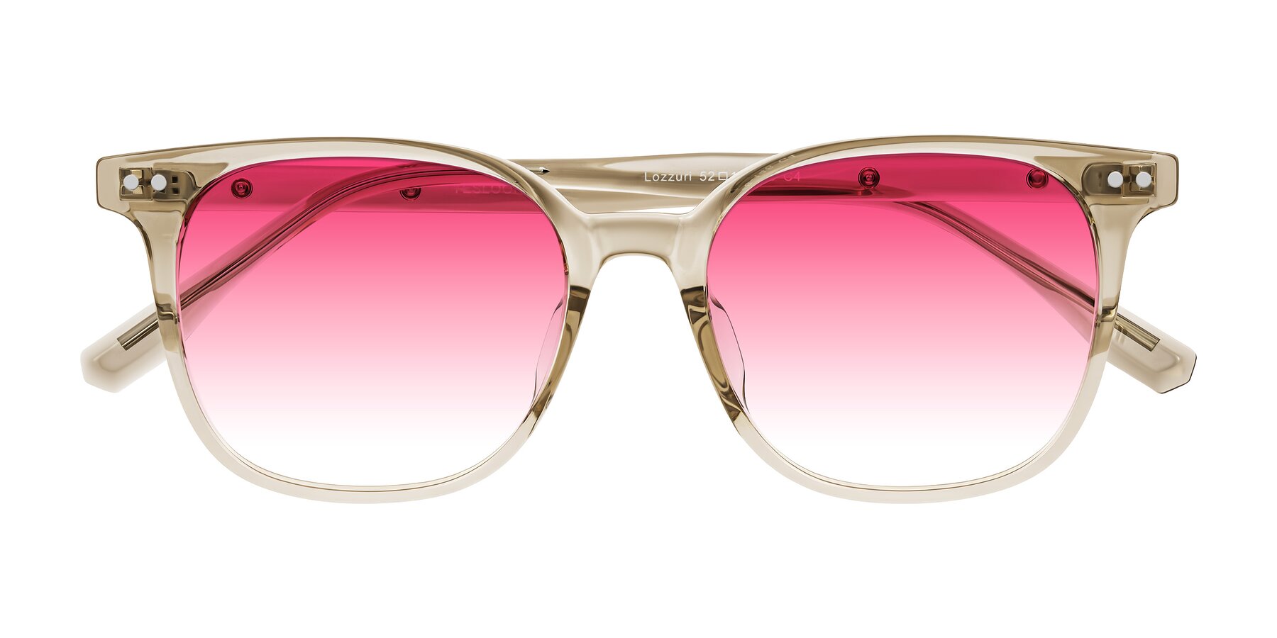 Folded Front of Lozzuri in Transparent Champagne with Pink Gradient Lenses
