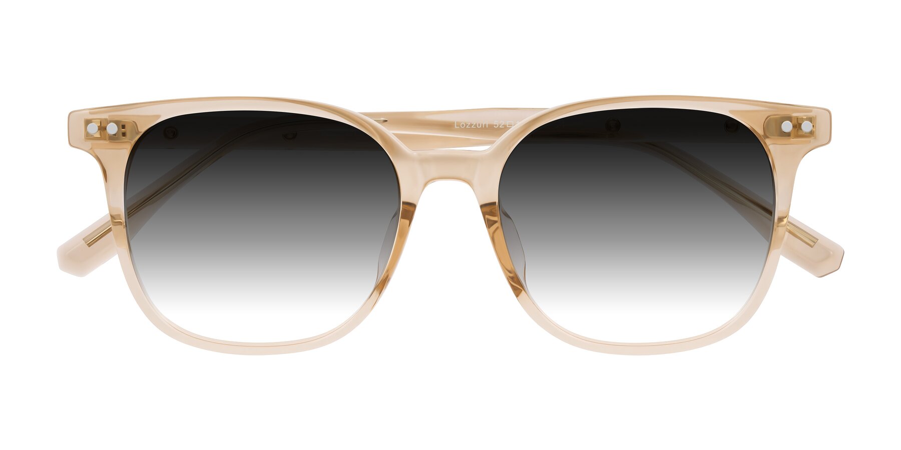 Folded Front of Lozzuri in Transparent Champagne with Gray Gradient Lenses