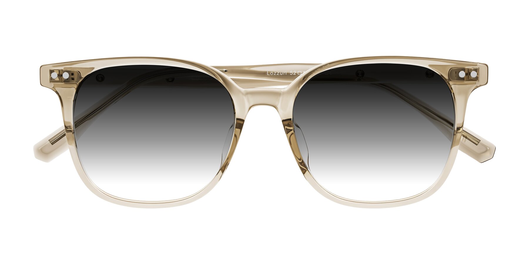 Folded Front of Lozzuri in Transparent Champagne with Gray Gradient Lenses