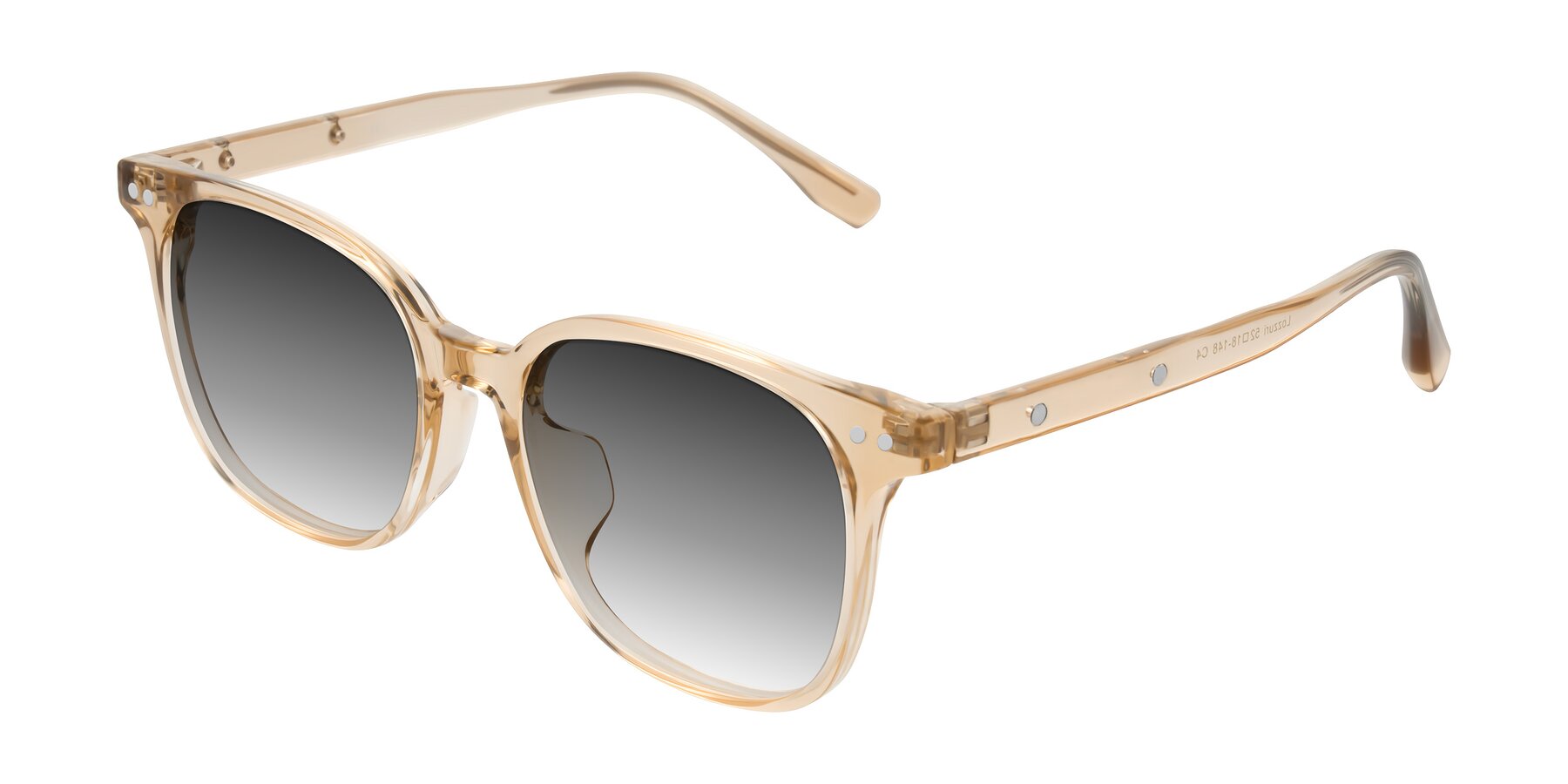 Angle of Lozzuri in Transparent Champagne with Gray Gradient Lenses