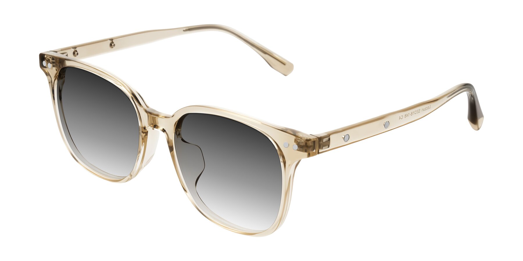 Angle of Lozzuri in Transparent Champagne with Gray Gradient Lenses