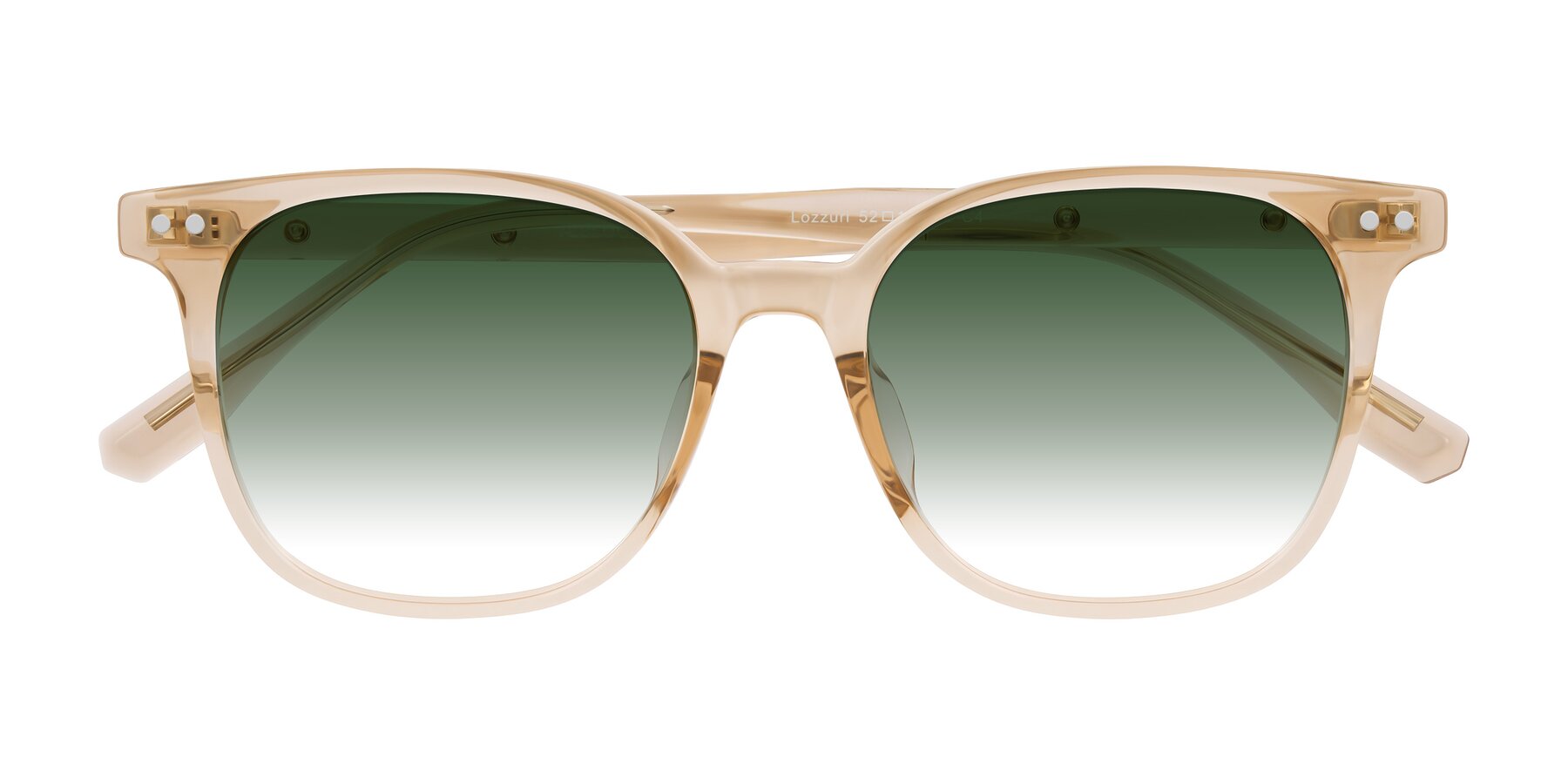 Folded Front of Lozzuri in Transparent Champagne with Green Gradient Lenses