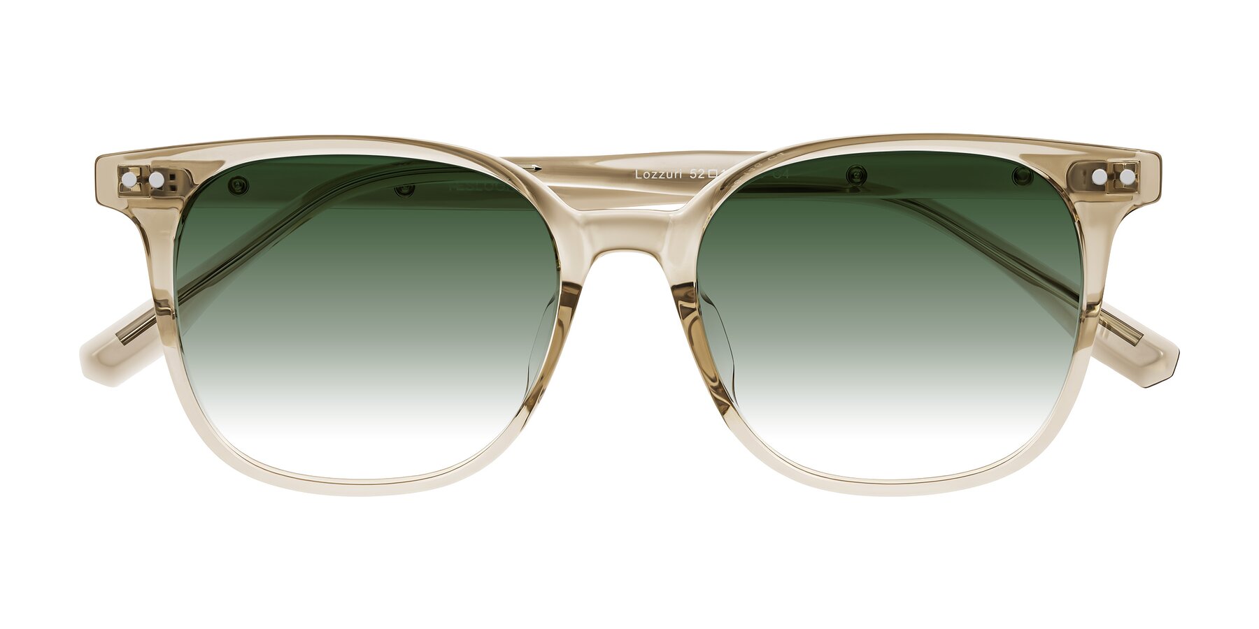 Folded Front of Lozzuri in Transparent Champagne with Green Gradient Lenses