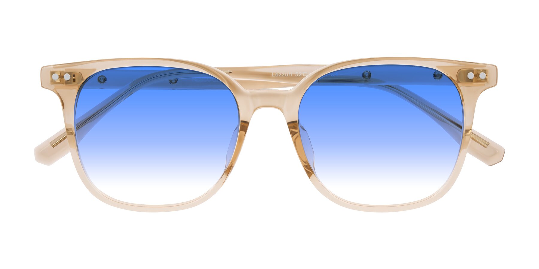 Folded Front of Lozzuri in Transparent Champagne with Blue Gradient Lenses