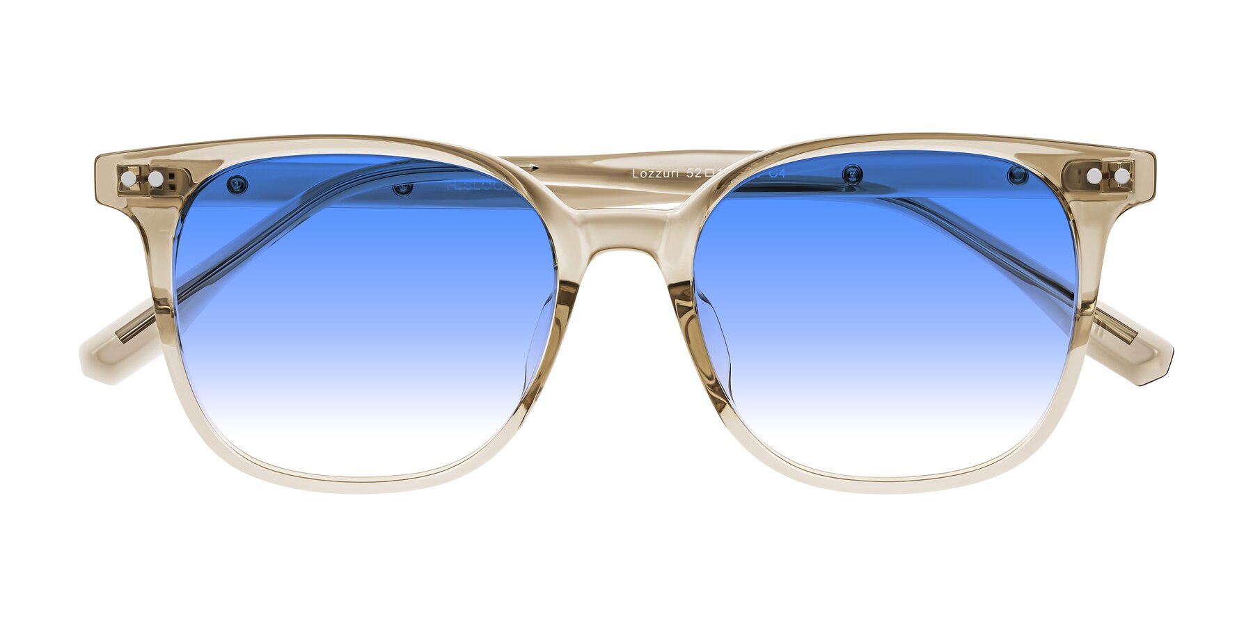 Folded Front of Lozzuri in Transparent Champagne with Blue Gradient Lenses