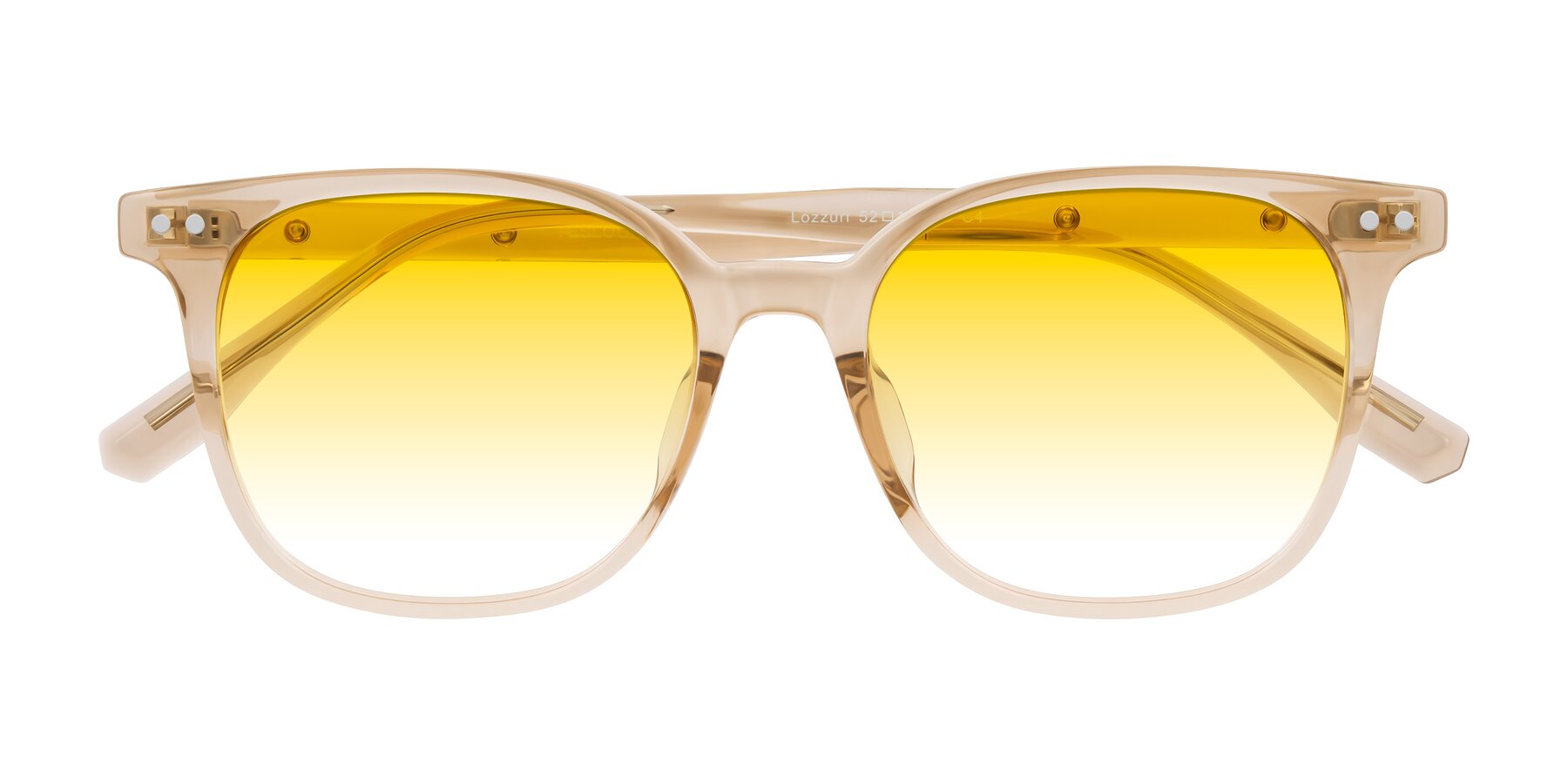 Folded Front of Lozzuri in Transparent Champagne with Yellow Gradient Lenses
