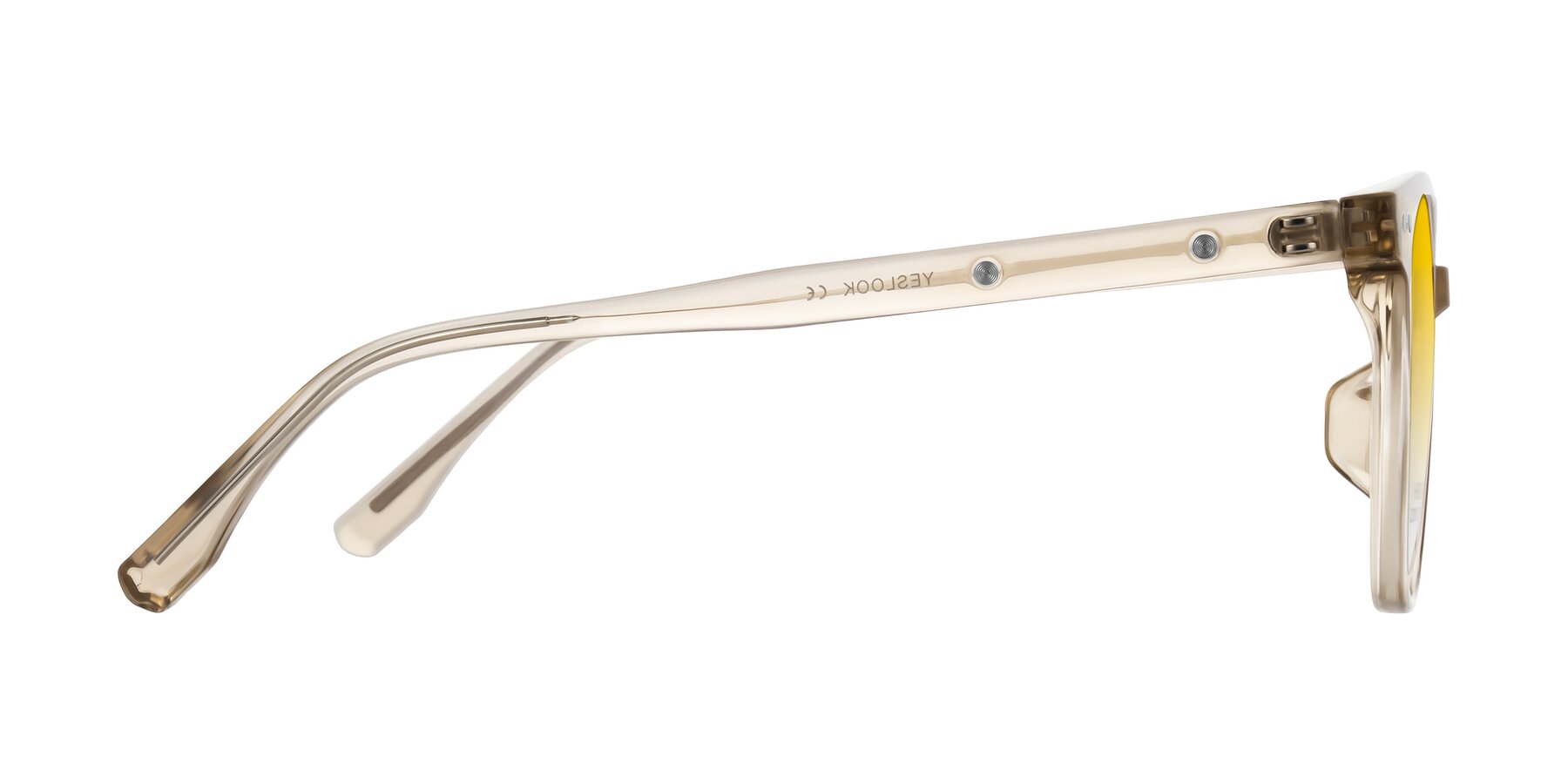 Side of Lozzuri in Transparent Champagne with Yellow Gradient Lenses