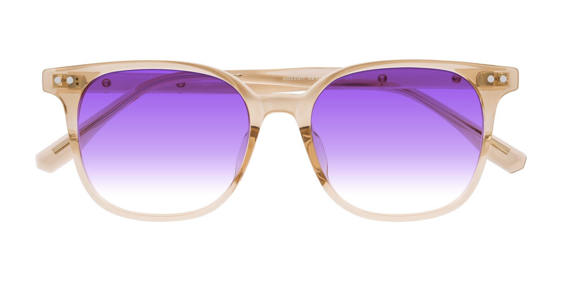 Folded Front of Lozzuri in Transparent Champagne with Purple Gradient Lenses