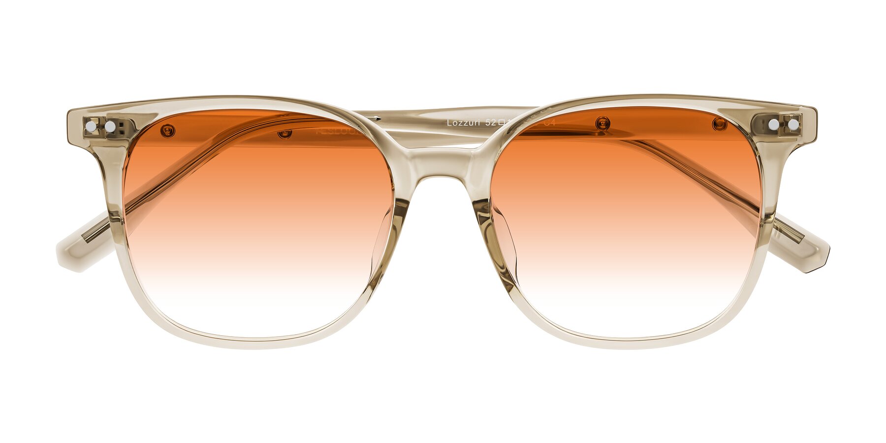 Folded Front of Lozzuri in Transparent Champagne with Orange Gradient Lenses