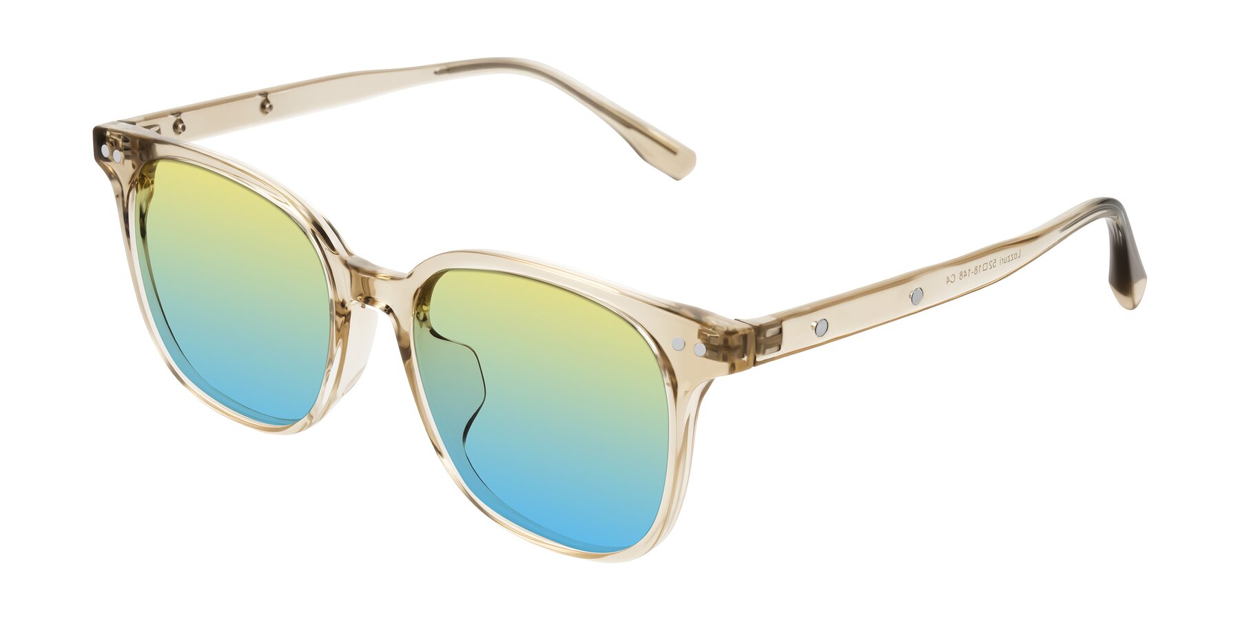 Angle of Lozzuri in Transparent Champagne with Yellow / Blue Gradient Lenses