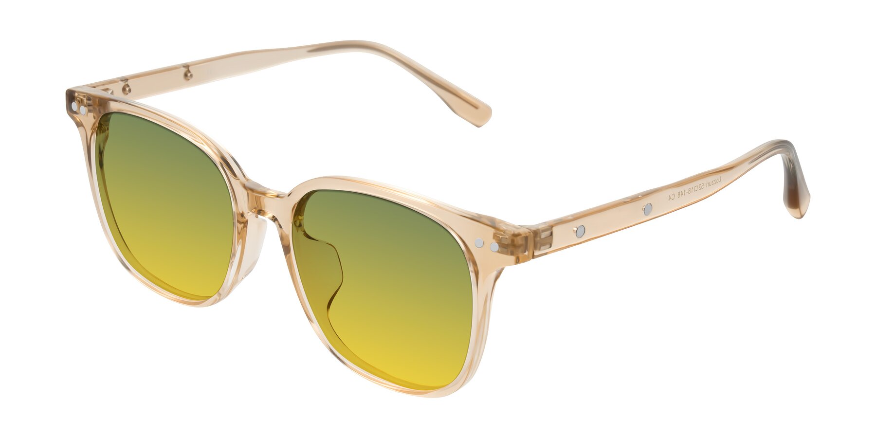 Angle of Lozzuri in Transparent Champagne with Green / Yellow Gradient Lenses