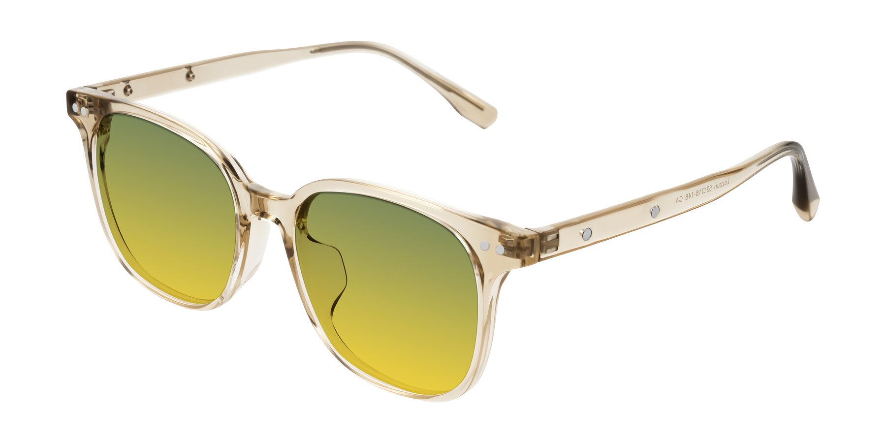 Angle of Lozzuri in Transparent Champagne with Green / Yellow Gradient Lenses
