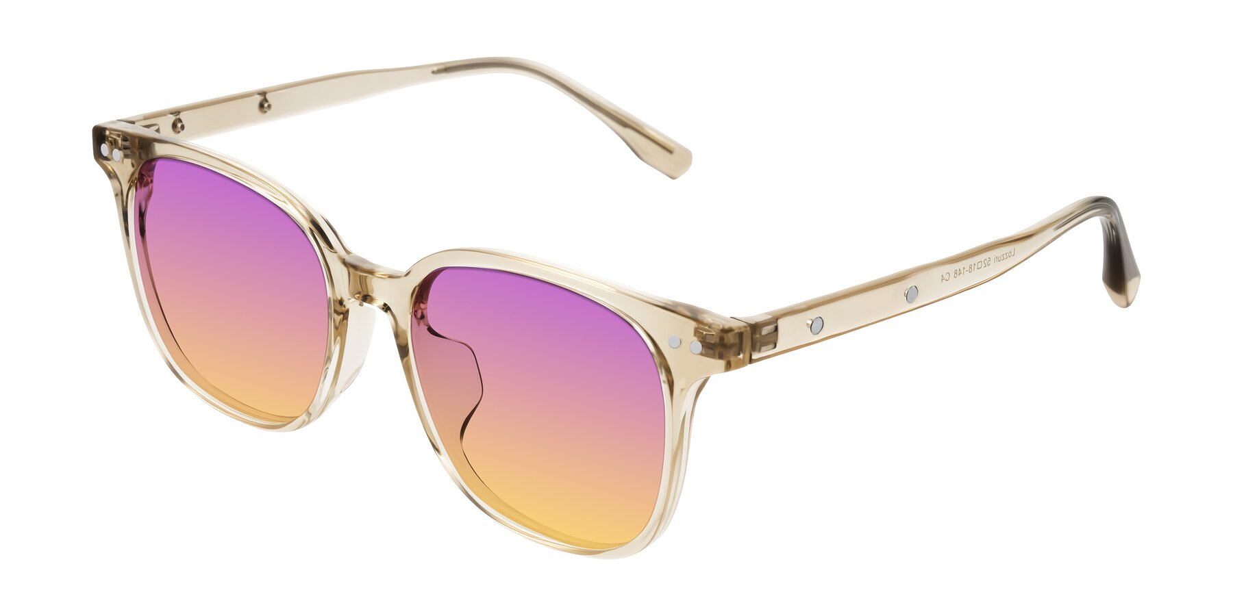 Angle of Lozzuri in Transparent Champagne with Purple / Yellow Gradient Lenses