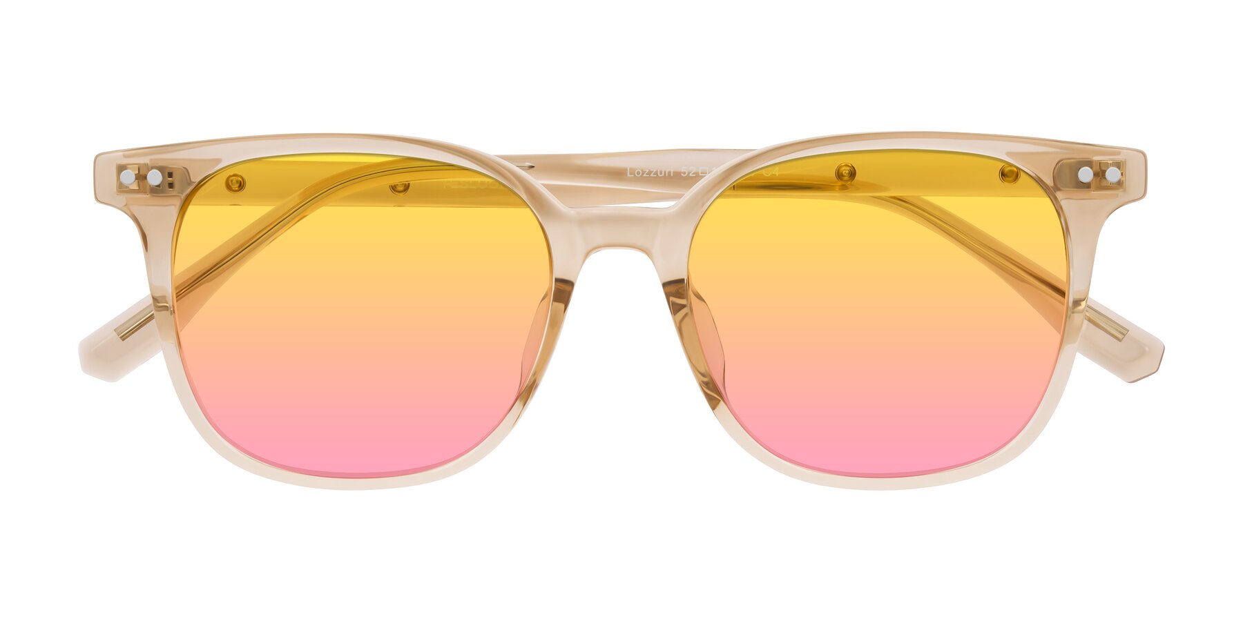 Folded Front of Lozzuri in Transparent Champagne with Yellow / Pink Gradient Lenses