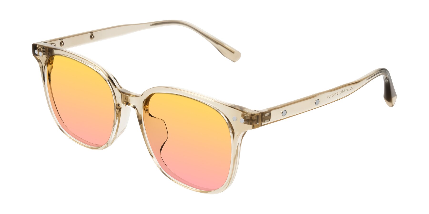 Angle of Lozzuri in Transparent Champagne with Yellow / Pink Gradient Lenses