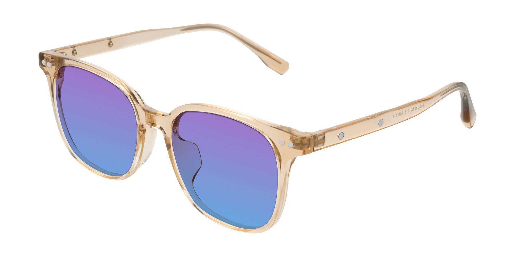 Angle of Lozzuri in Transparent Champagne with Purple / Blue Gradient Lenses