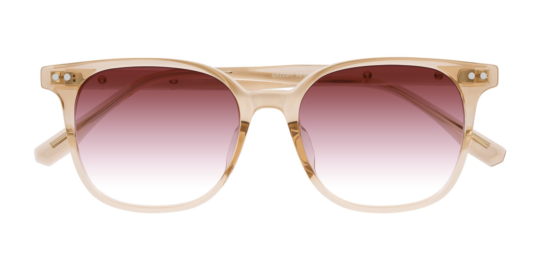 Folded Front of Lozzuri in Transparent Champagne with Garnet Gradient Lenses