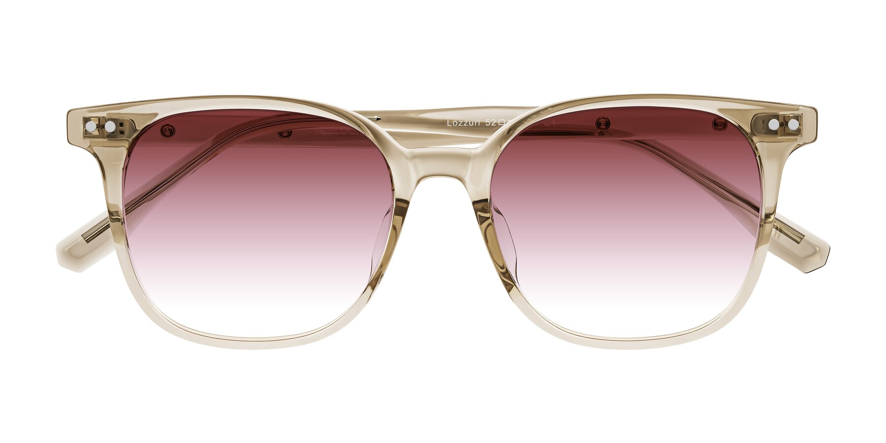 Folded Front of Lozzuri in Transparent Champagne with Garnet Gradient Lenses