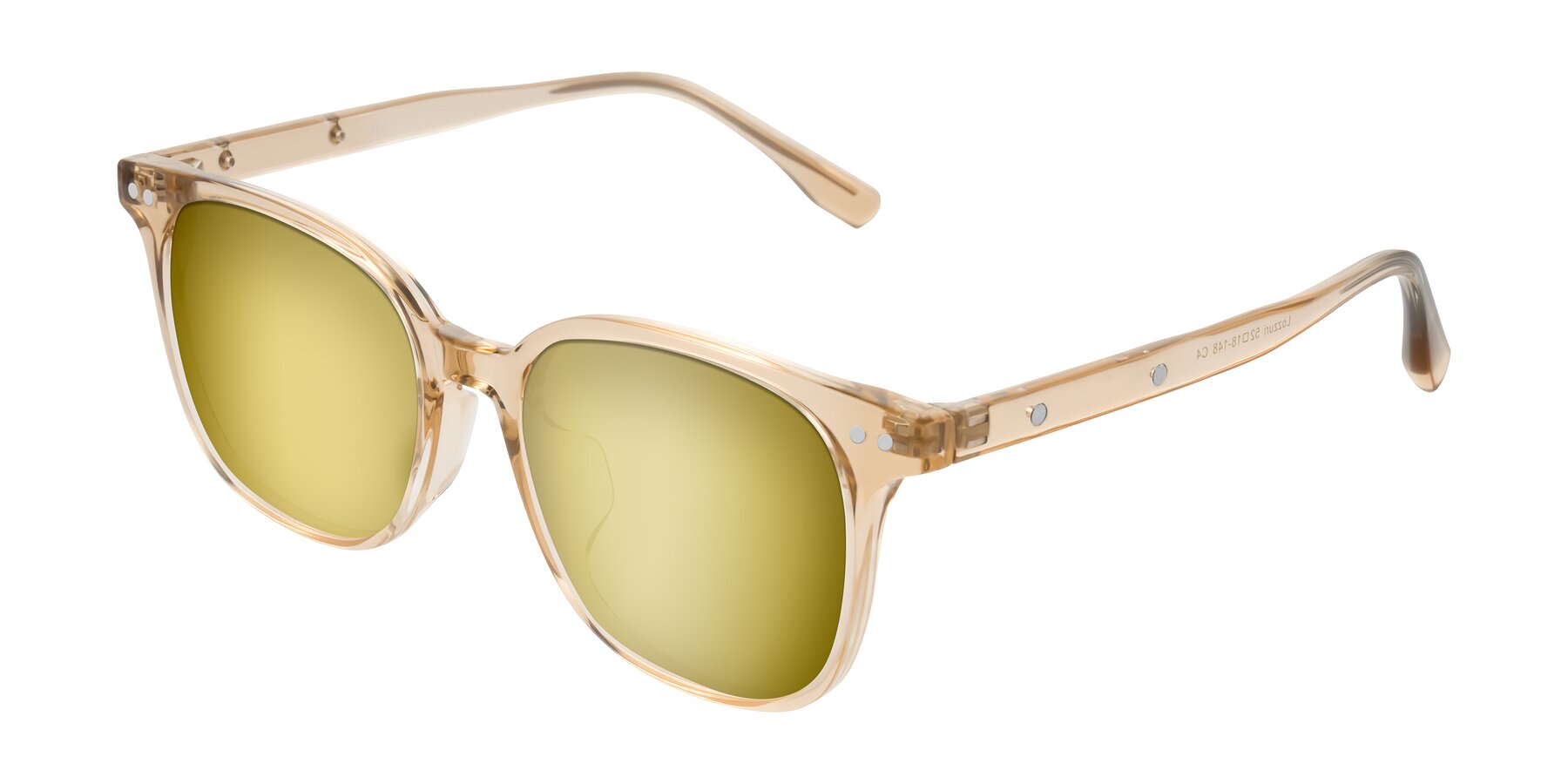 Angle of Lozzuri in Transparent Champagne with Gold Mirrored Lenses