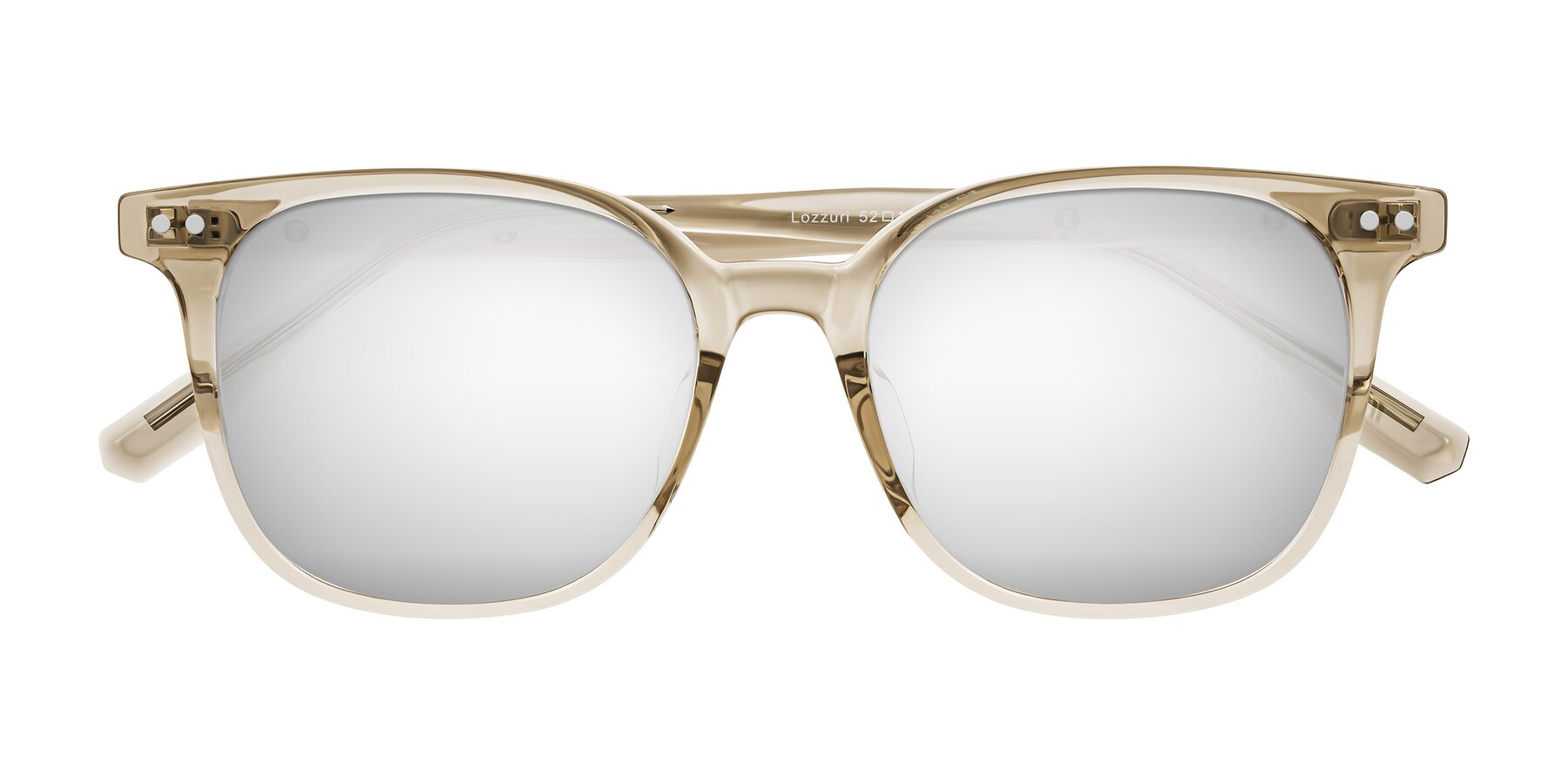 Folded Front of Lozzuri in Transparent Champagne with Silver Mirrored Lenses