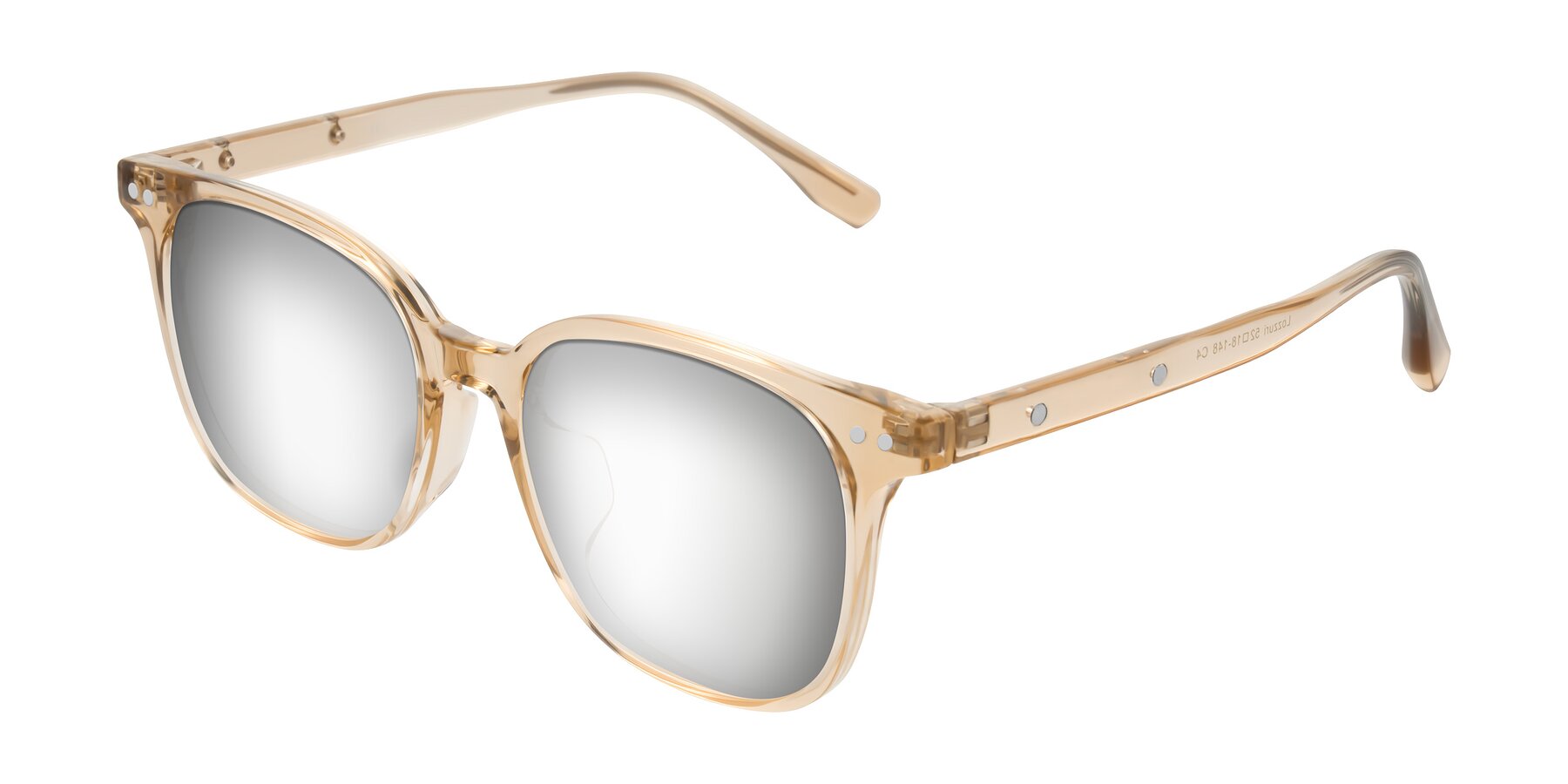 Angle of Lozzuri in Transparent Champagne with Silver Mirrored Lenses