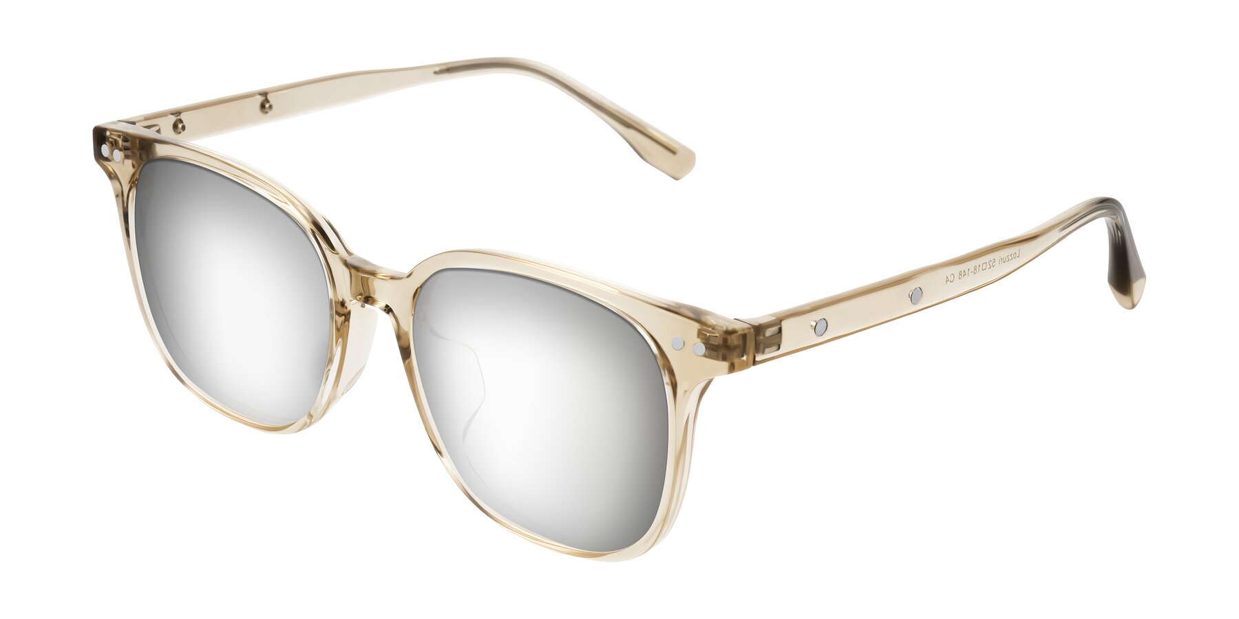 Angle of Lozzuri in Transparent Champagne with Silver Mirrored Lenses