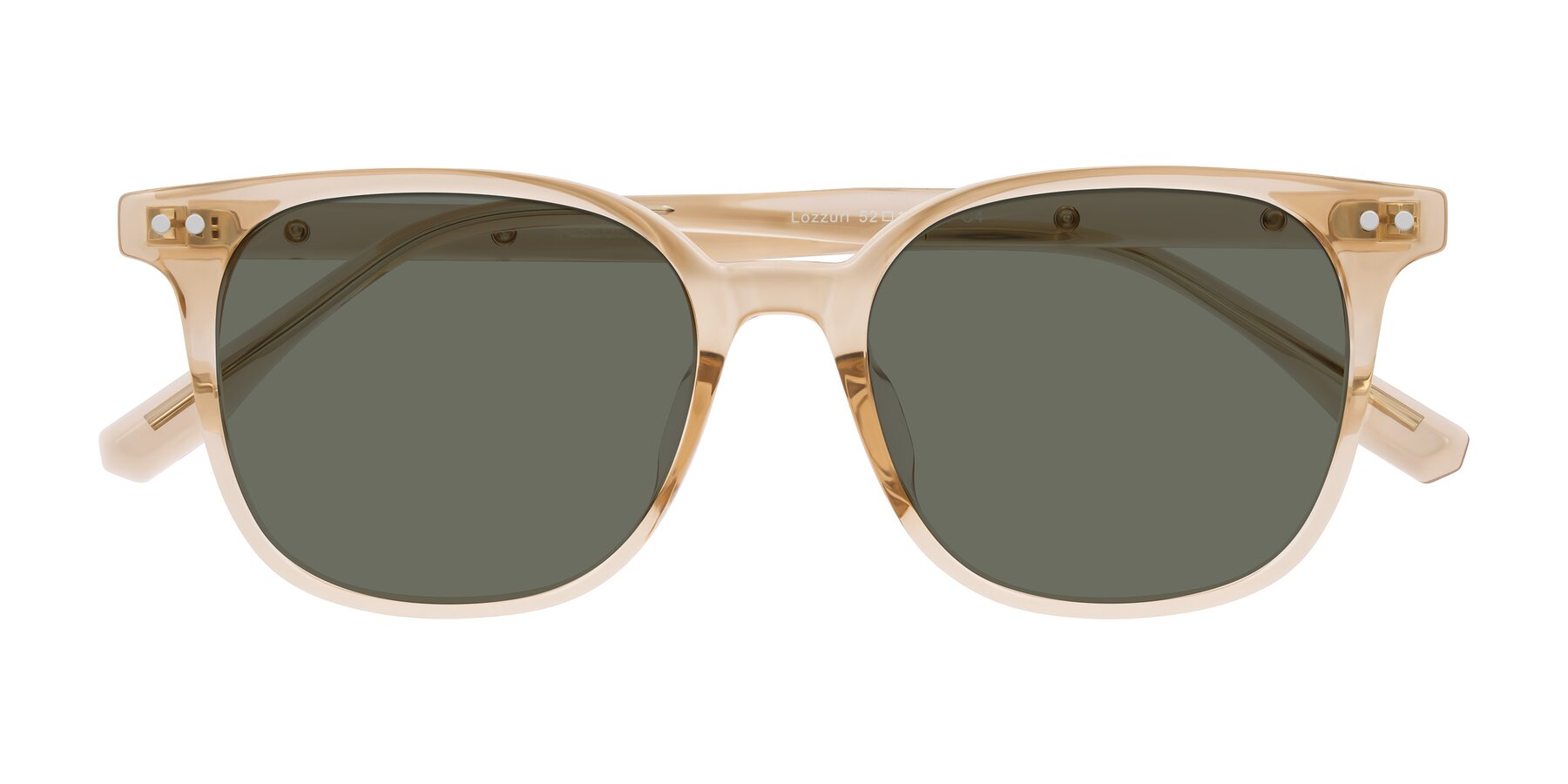 Folded Front of Lozzuri in Transparent Champagne with Gray Polarized Lenses