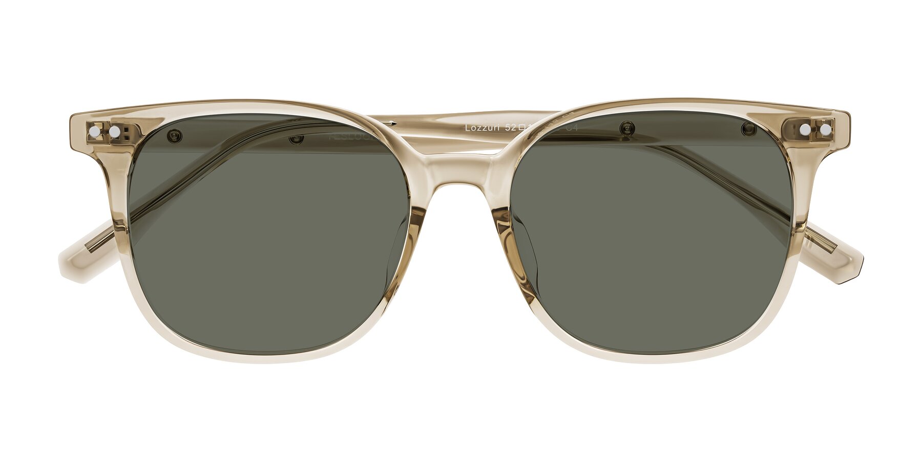 Folded Front of Lozzuri in Transparent Champagne with Gray Polarized Lenses