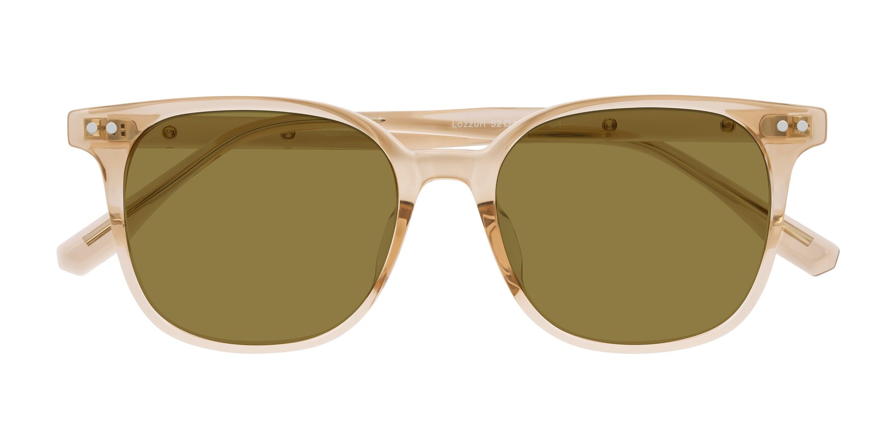 Folded Front of Lozzuri in Transparent Champagne with Brown Polarized Lenses