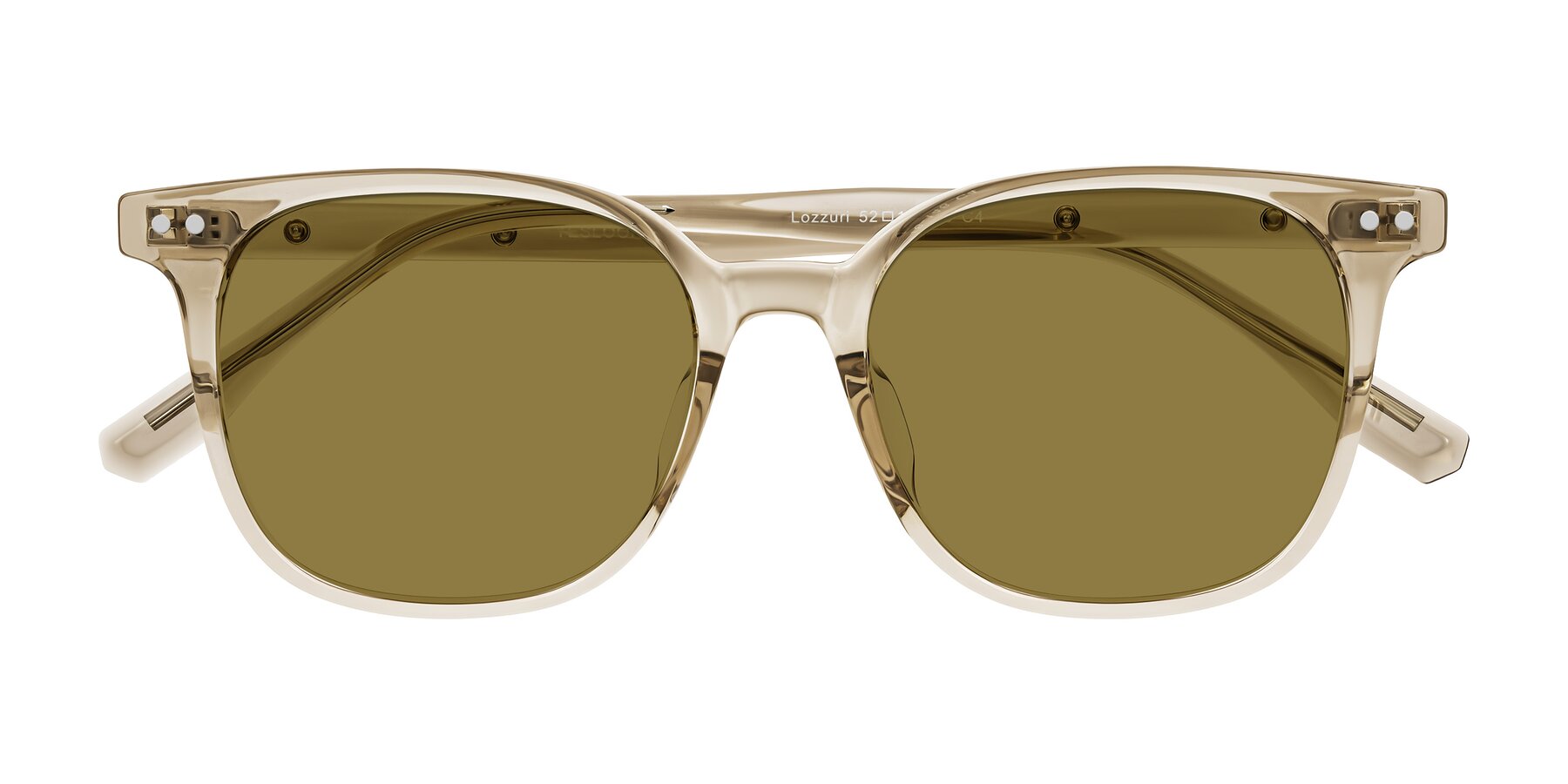 Folded Front of Lozzuri in Transparent Champagne with Brown Polarized Lenses