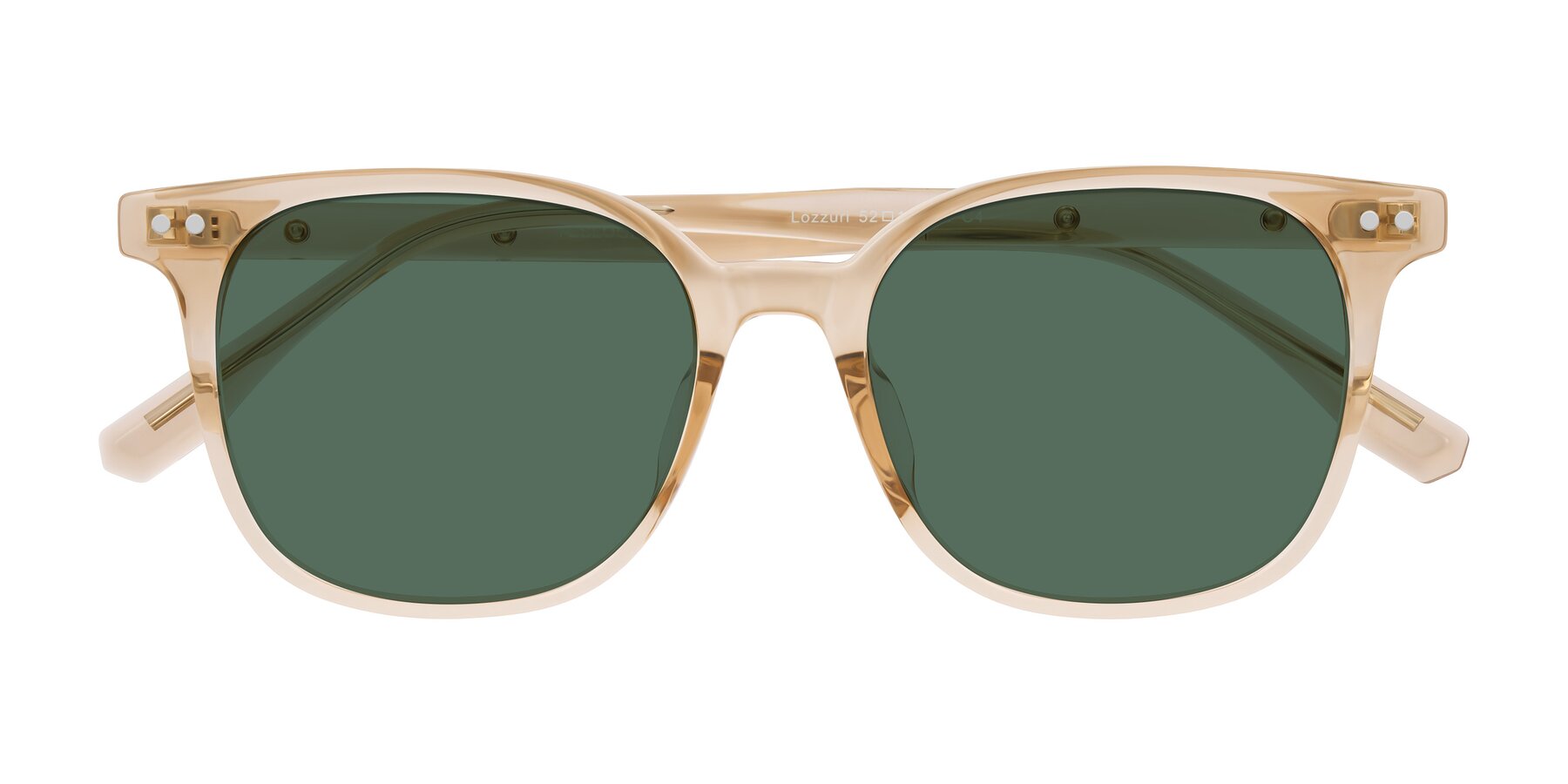 Folded Front of Lozzuri in Transparent Champagne with Green Polarized Lenses