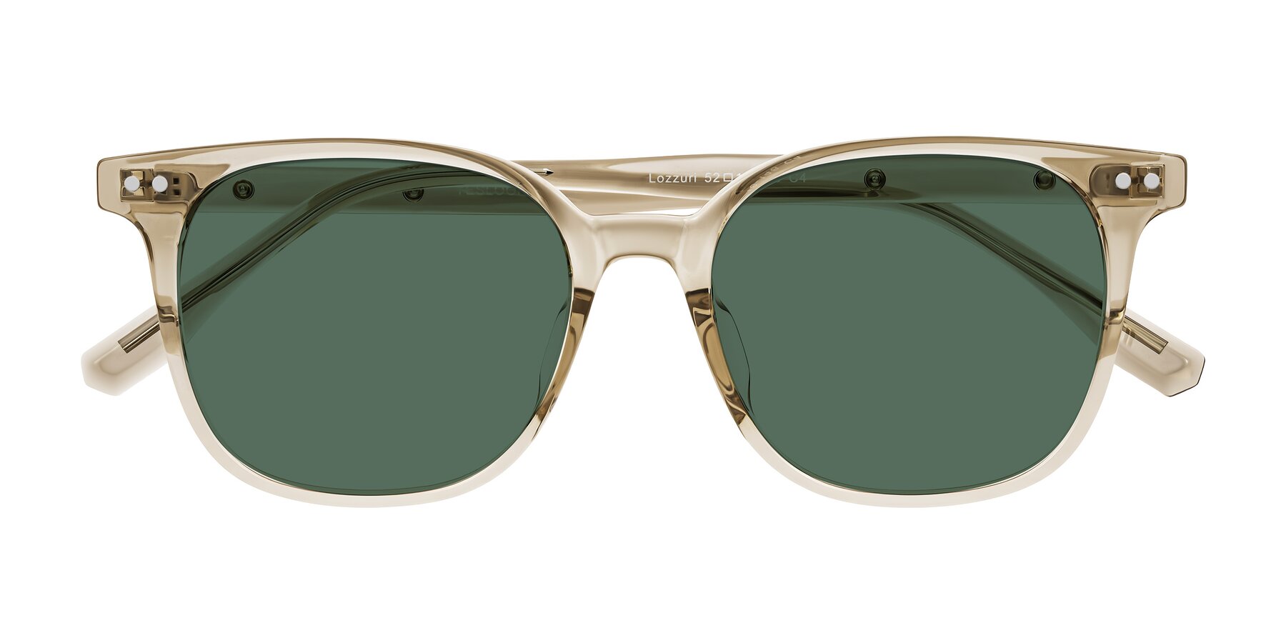 Folded Front of Lozzuri in Transparent Champagne with Green Polarized Lenses