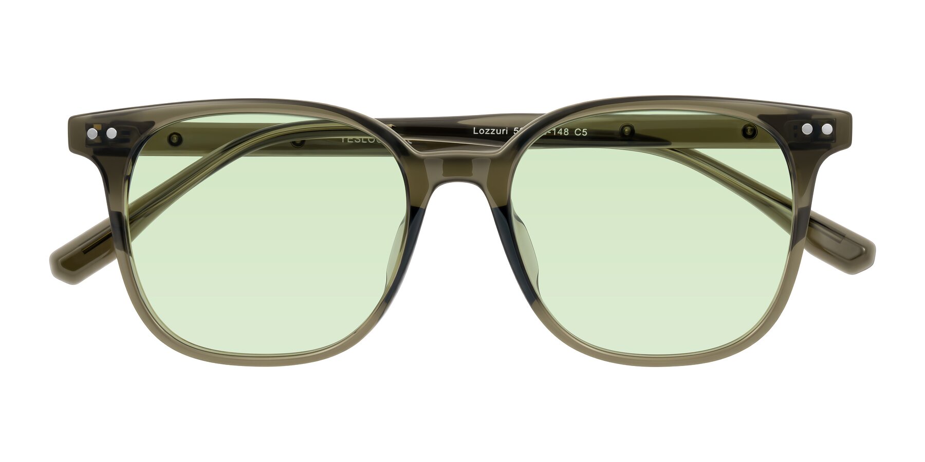 Folded Front of Lozzuri in Translucent Green with Light Green Tinted Lenses