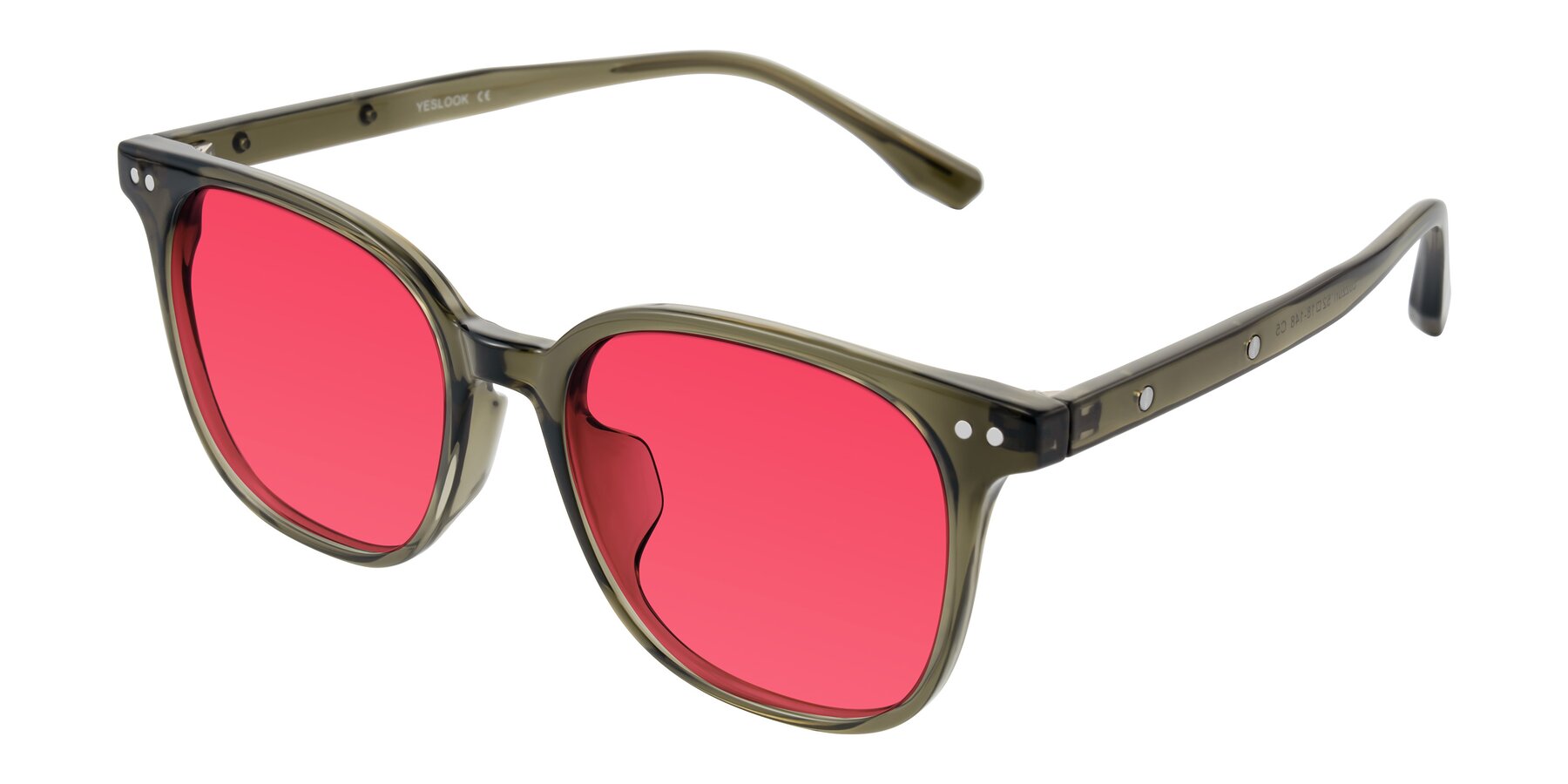 Angle of Lozzuri in Translucent Green with Red Tinted Lenses
